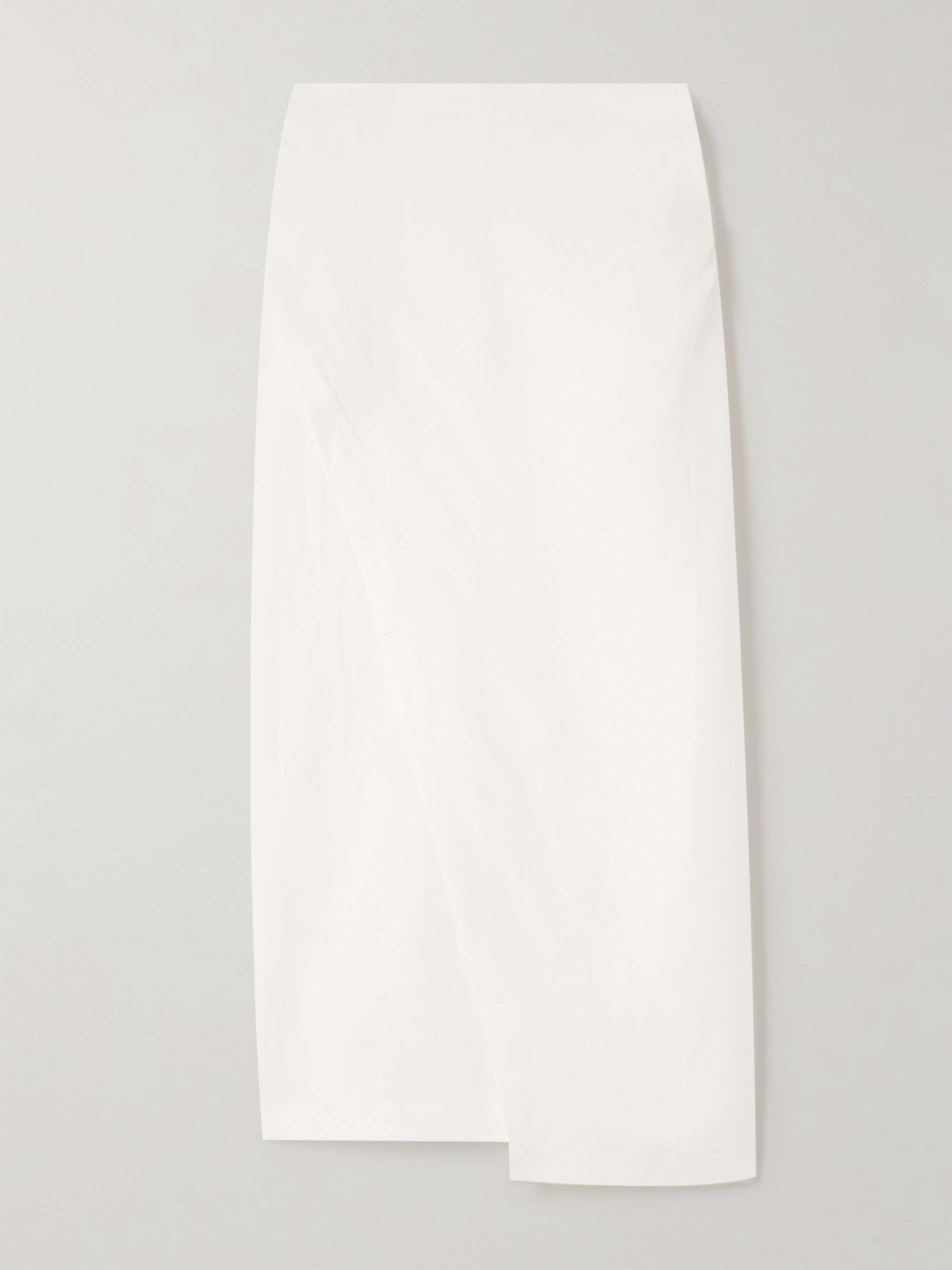 Suis wrap-effect linen midi skirt view