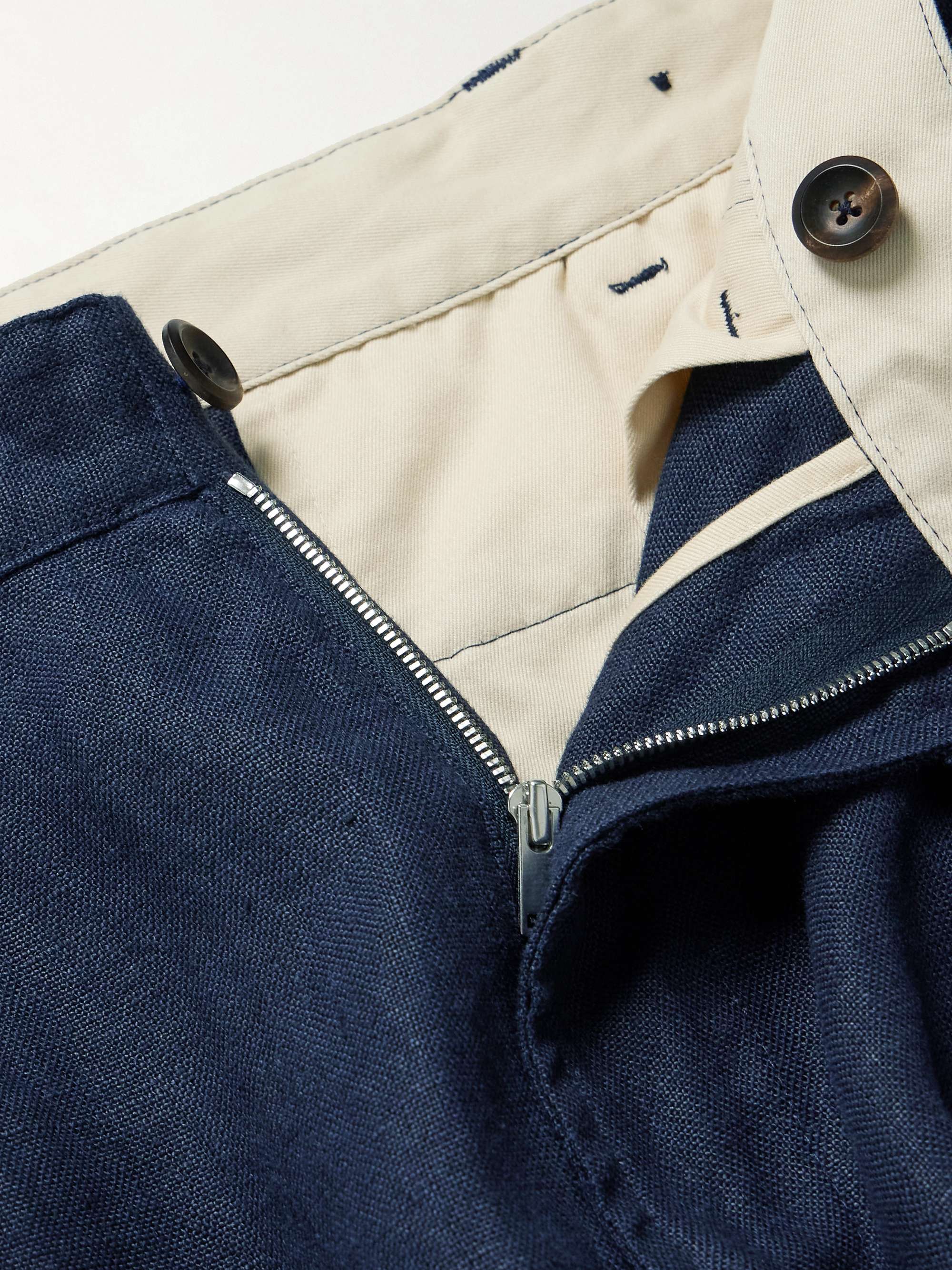 Games Tapered Pleated Linen Trousers view