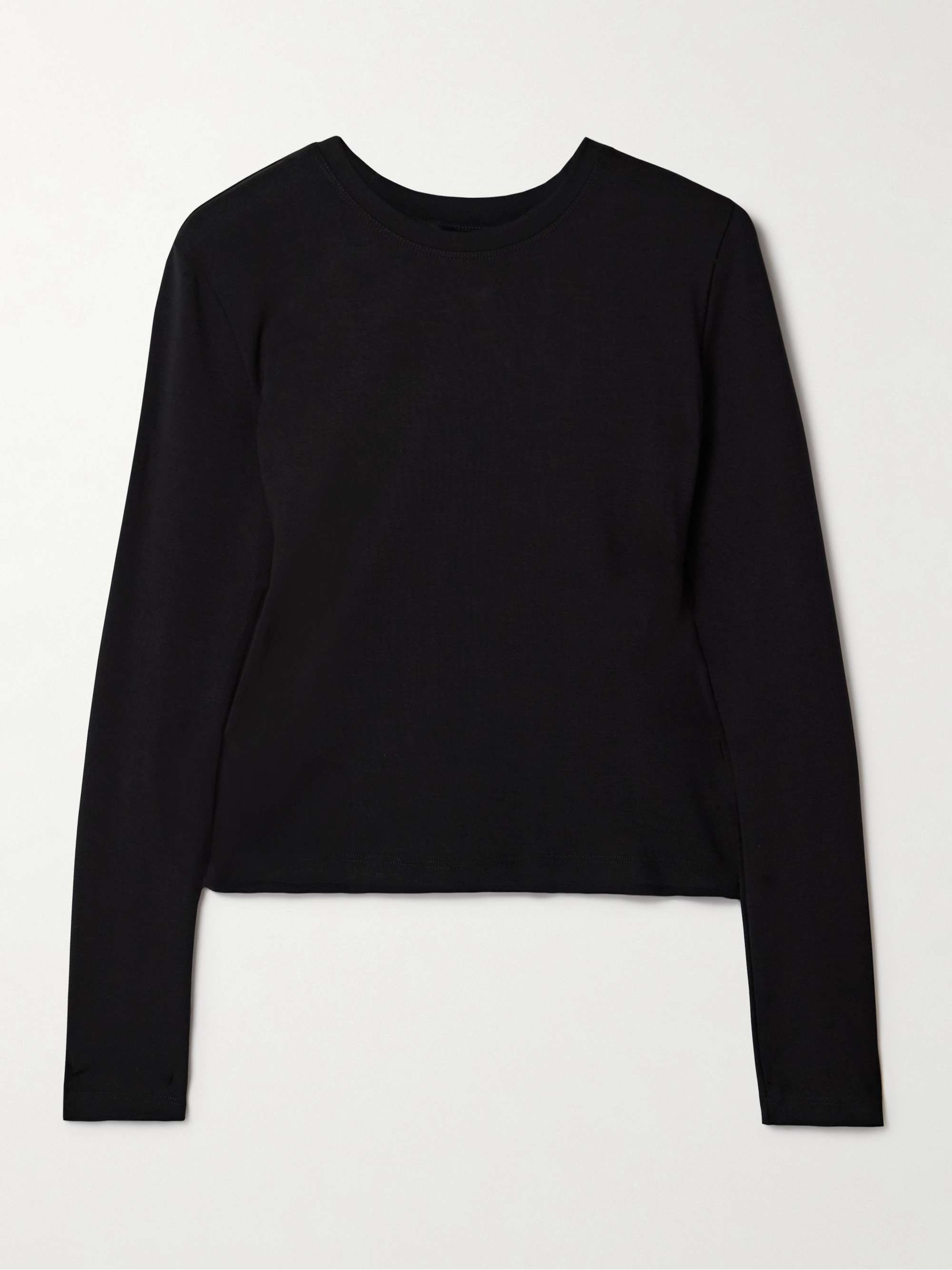Heather stretch-TENCEL™ Lyocell jersey T-shirt view