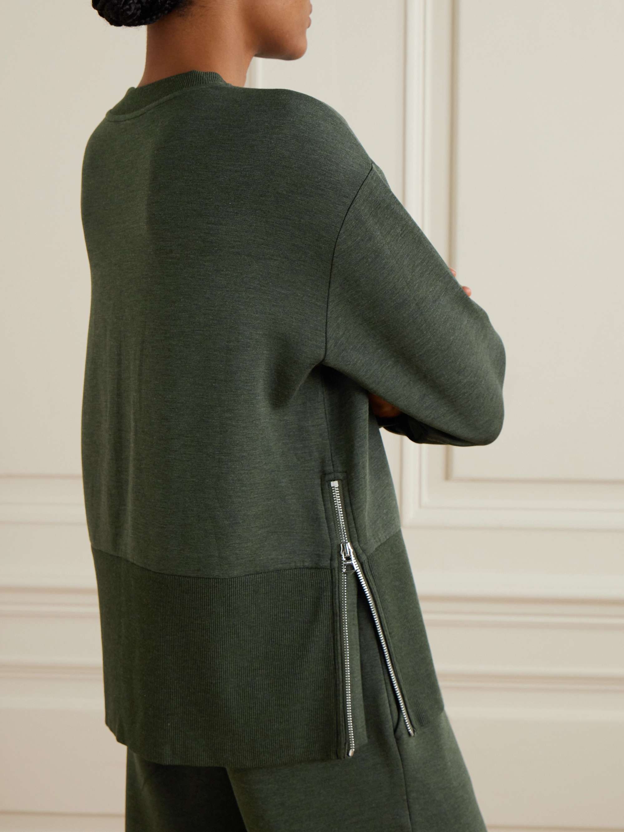 Lowry zip-detailed DoubleSoft™ sweatshirt view