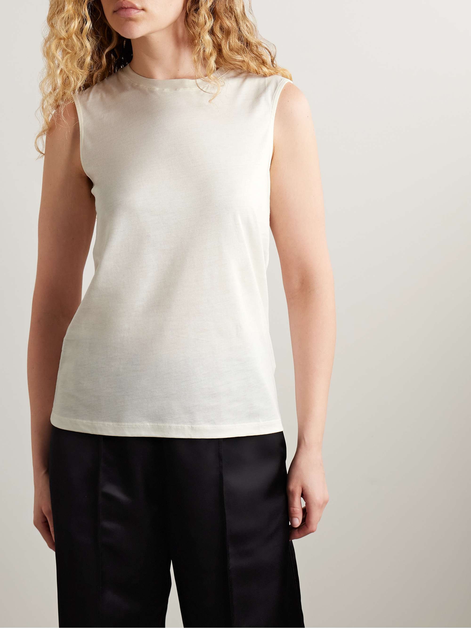 Cotton and silk-blend jersey tank view