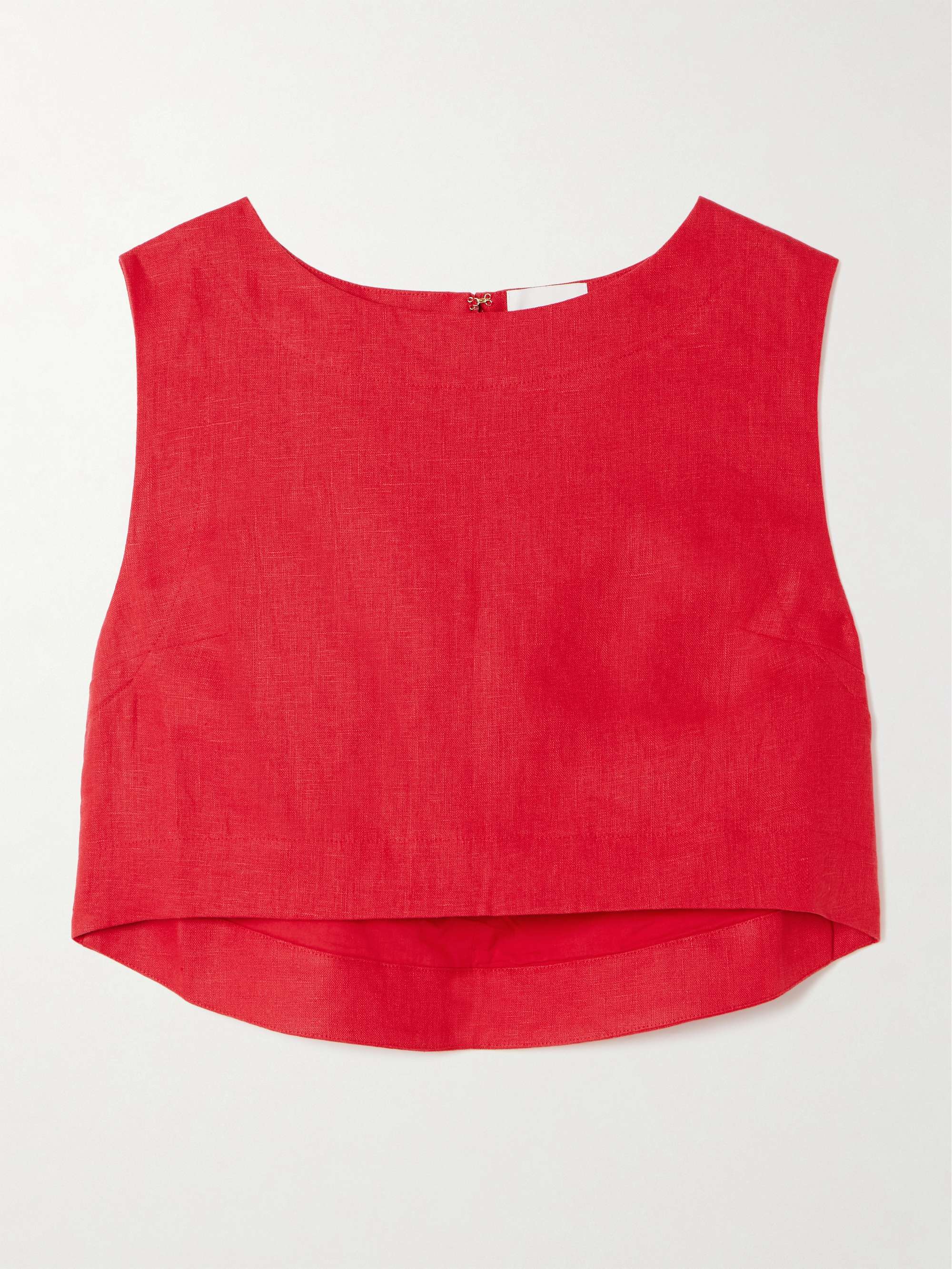 Martina cropped linen top view
