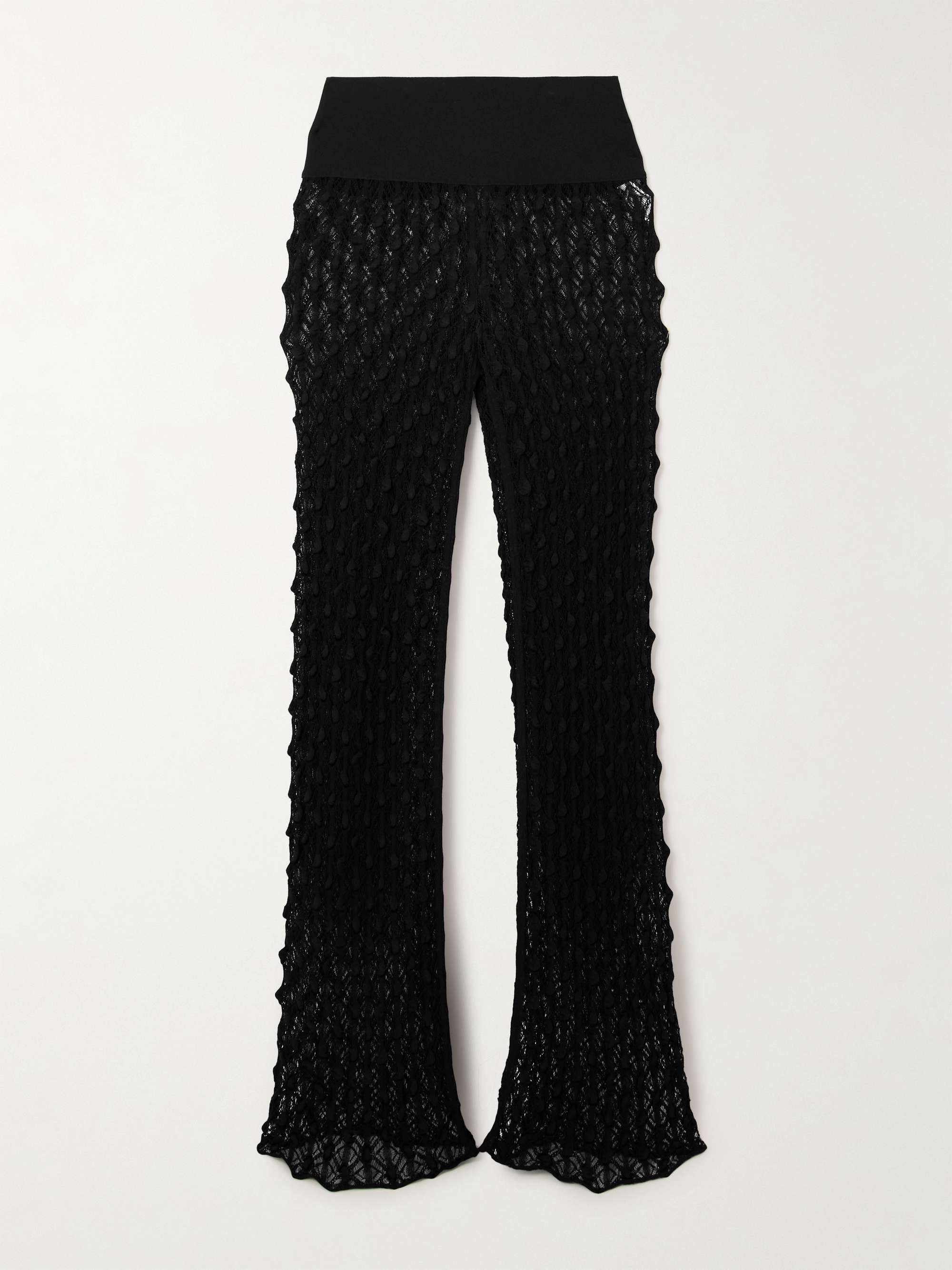 Open-knit straight-leg pants view