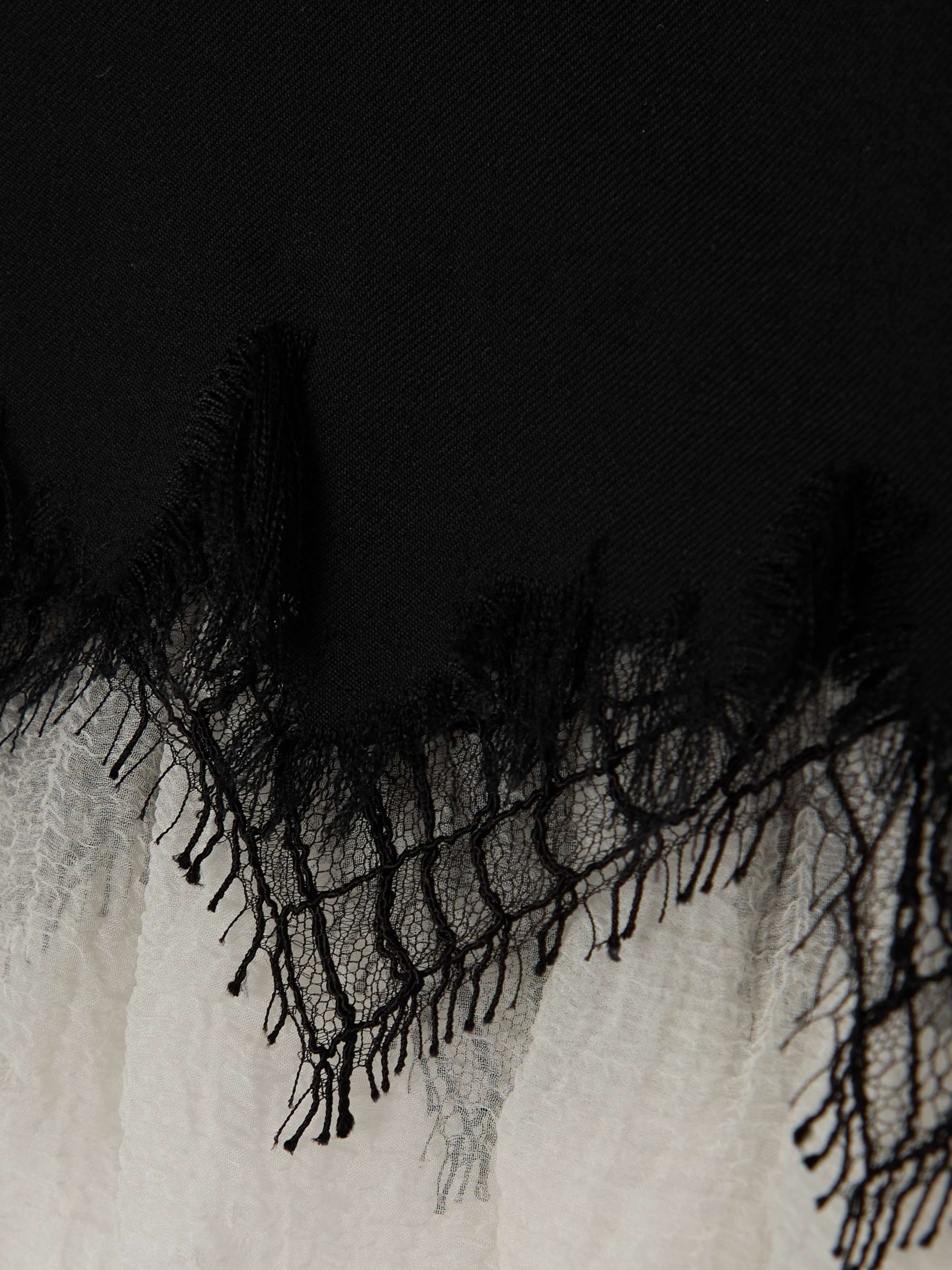 Silk-chiffon and lace-trimmed wool mini skirt view