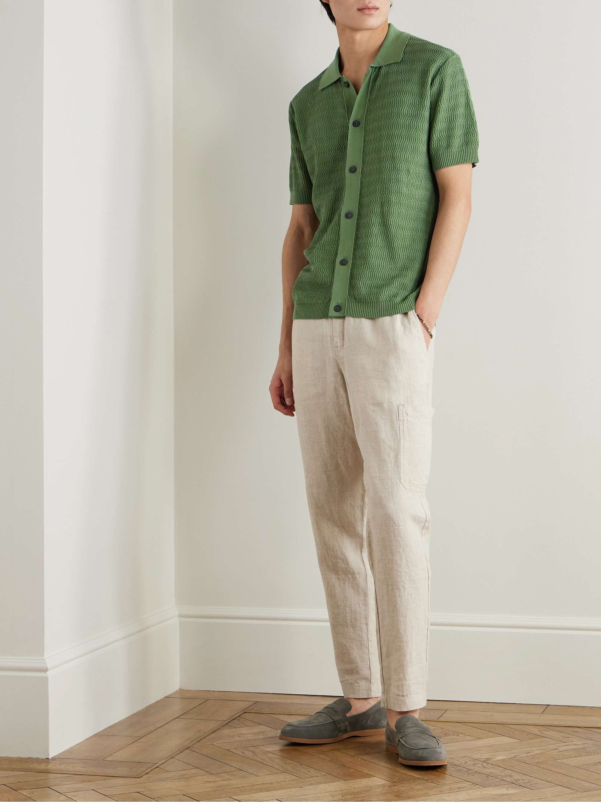 Textured-Knit Cotton Shirt view