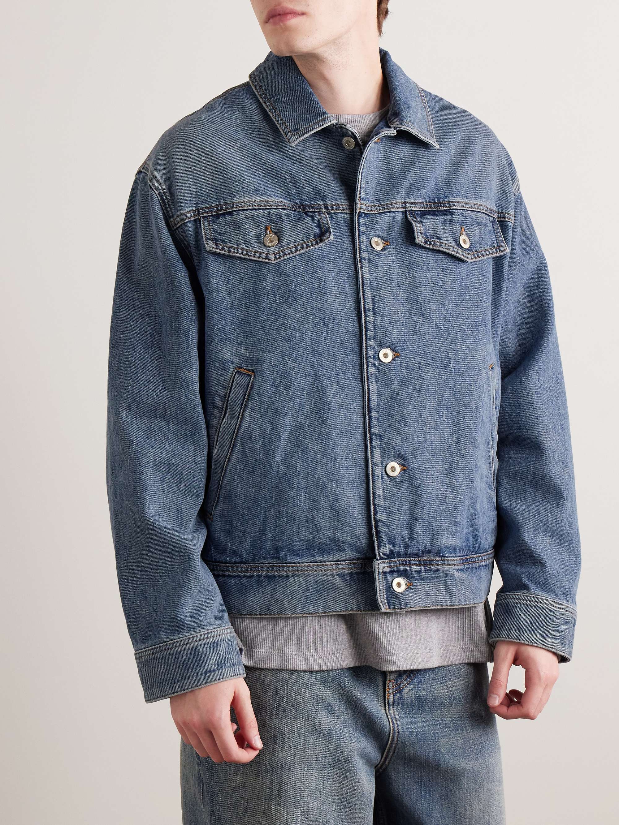 Leather-Panelled Denim Jacket view