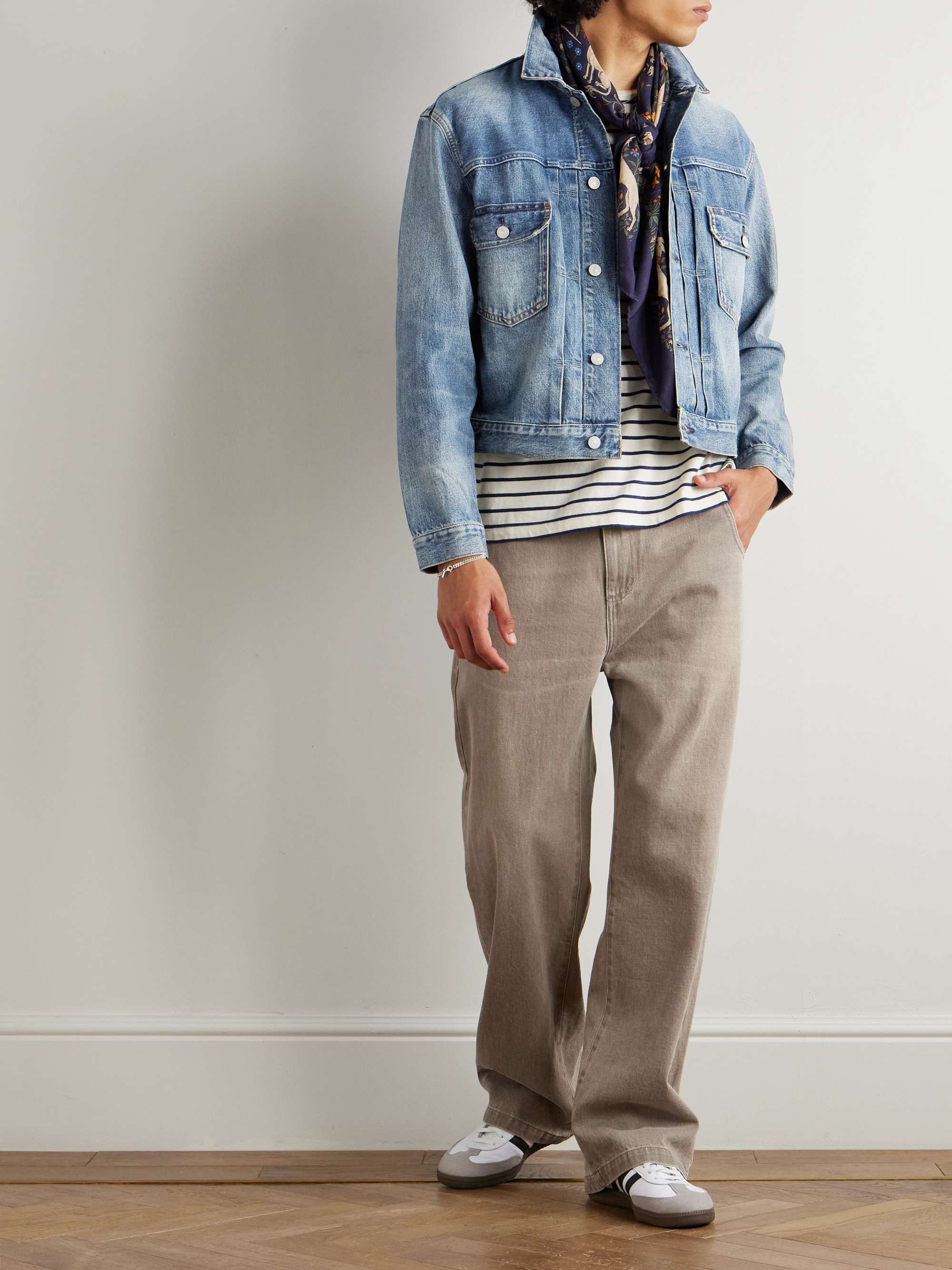 Cropped Denim Trucker Jacket view