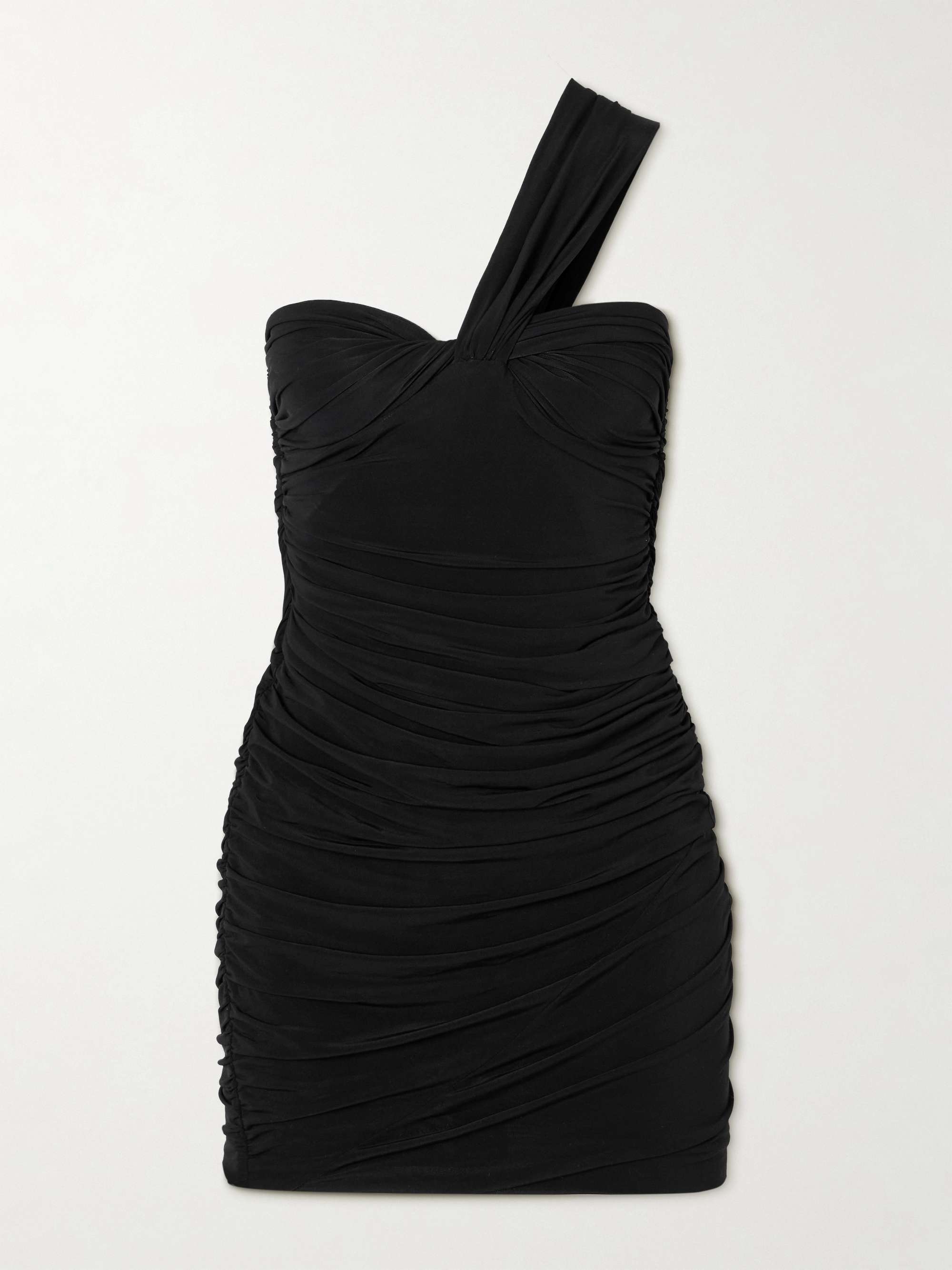 Mylenia one-shoulder gathered stretch-jersey mini dress view