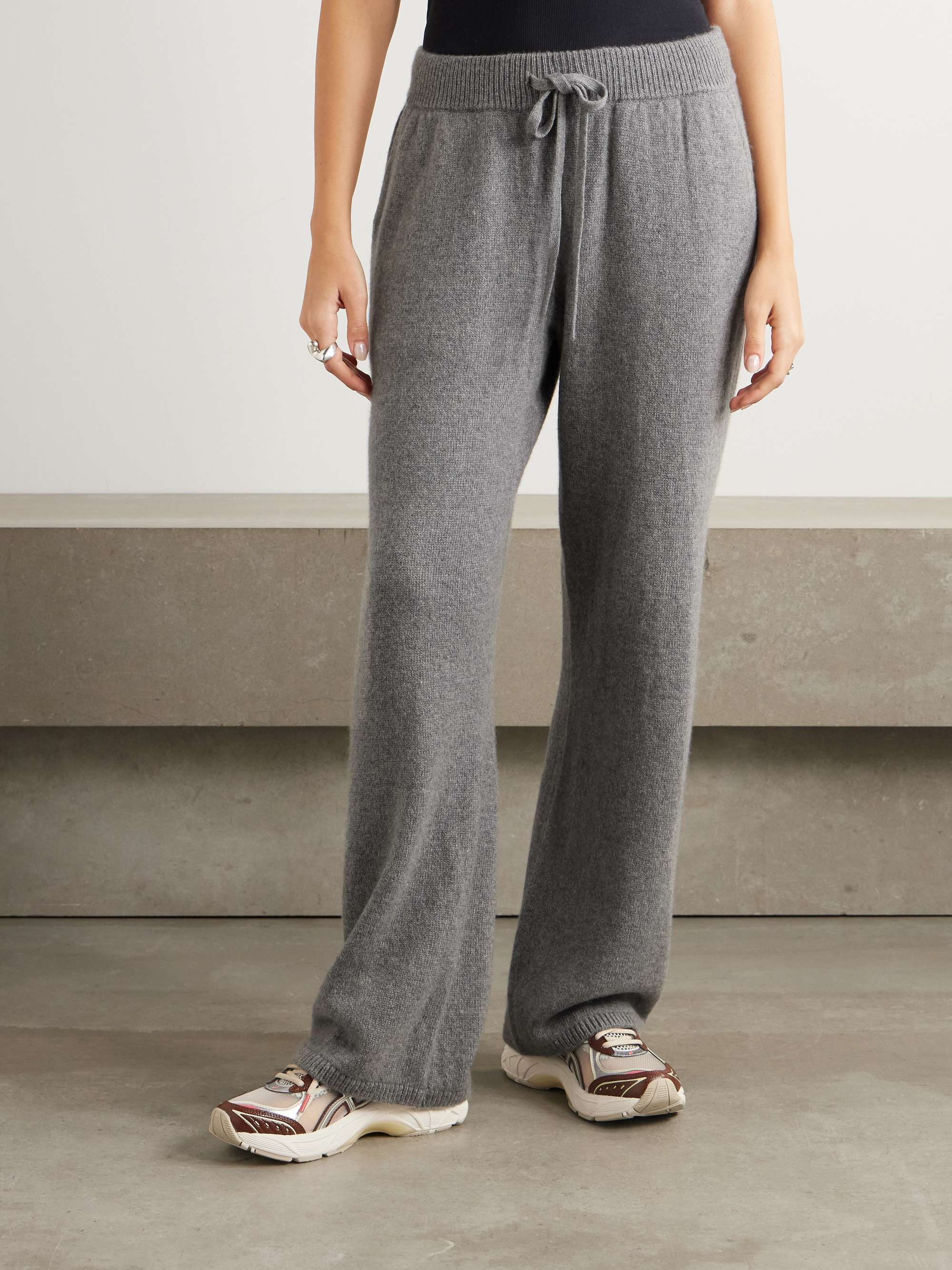 Cashmere wide-leg track pants view