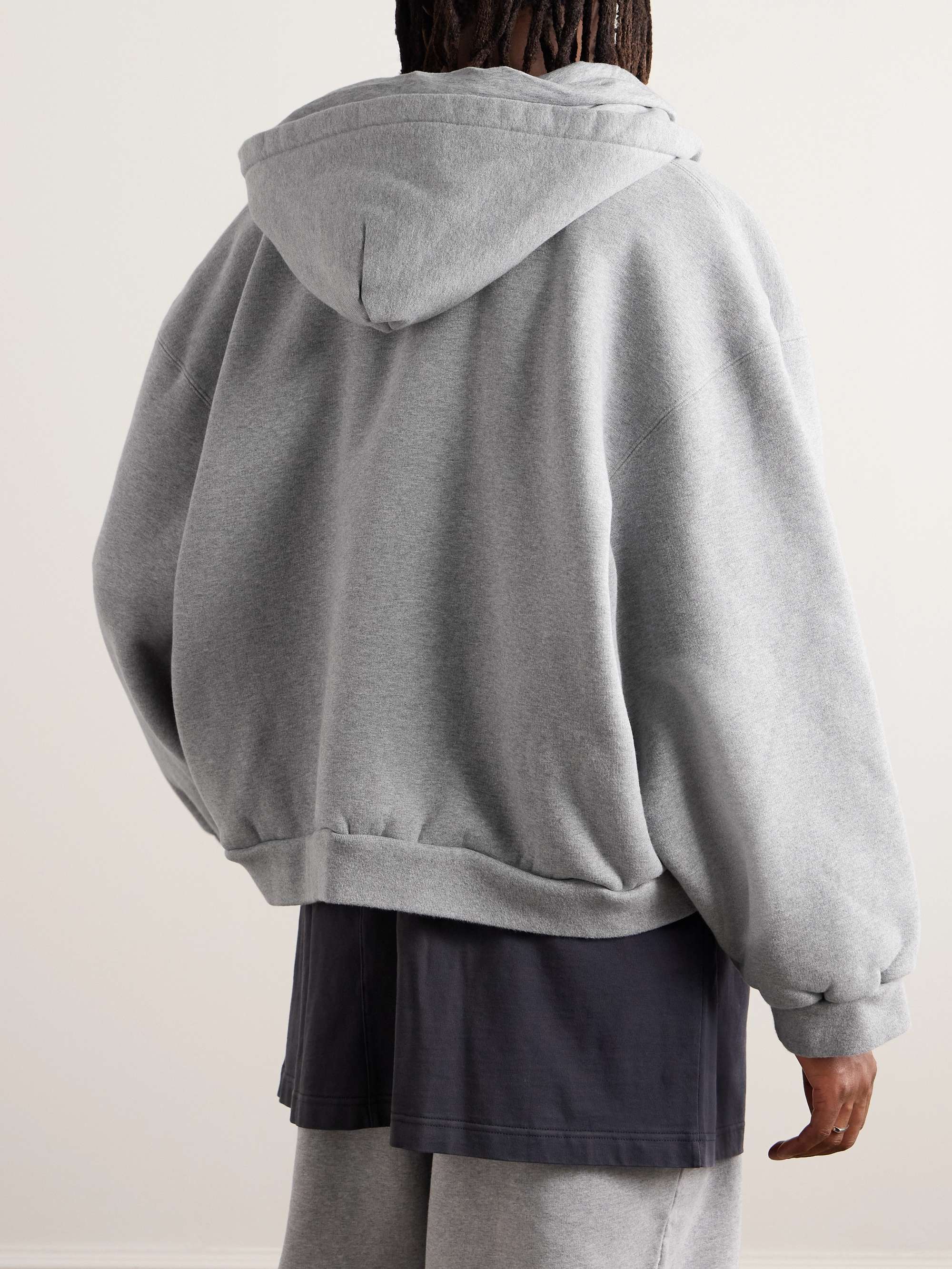 Incognito Oversized Layered Stretch-Cotton Jersey Zip-Up Hoodie view