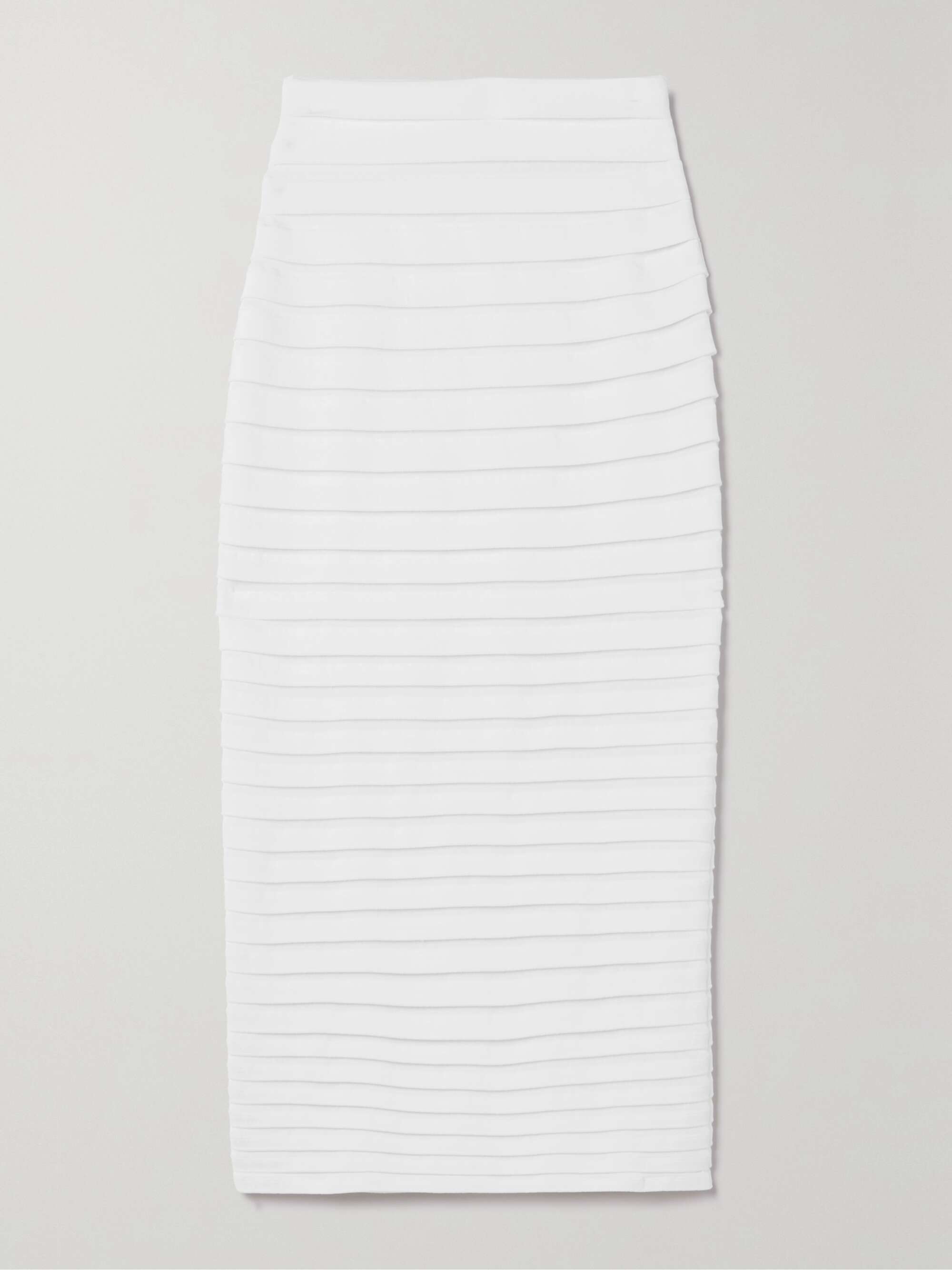 Layered stretch-knit midi skirt view