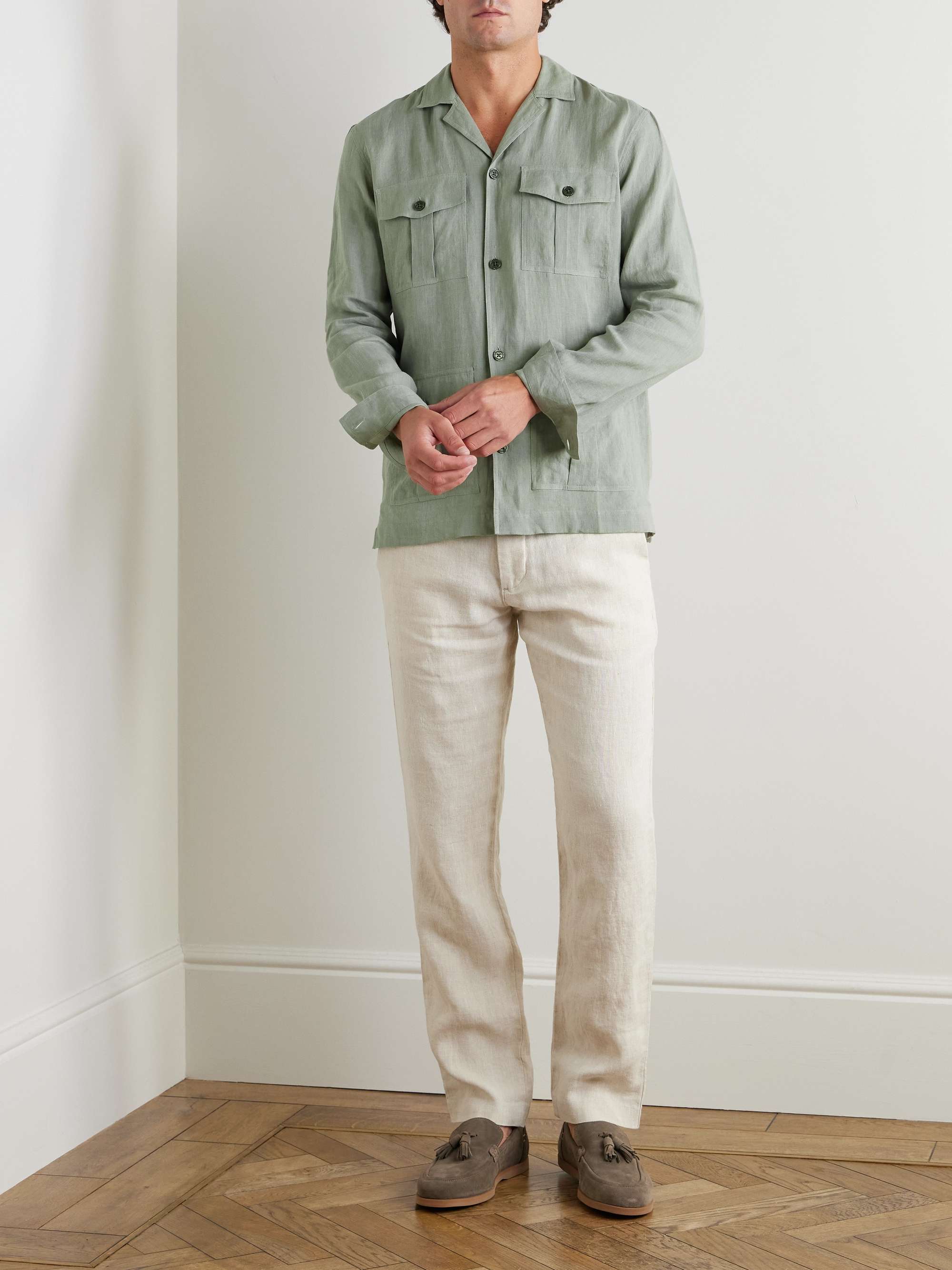+ 007 Maitan Camp-Collar Linen Shirt view