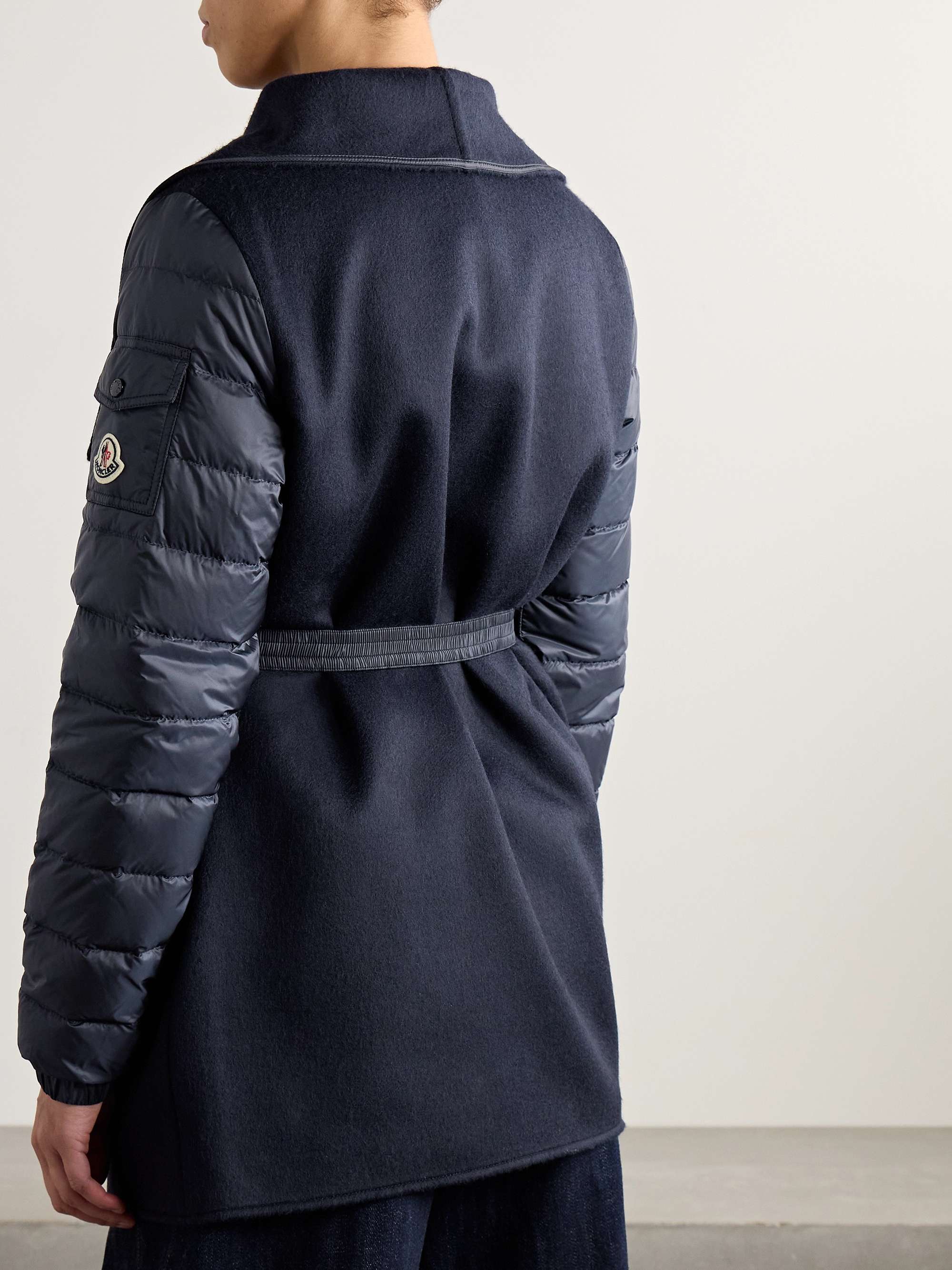 Wool-blend felt and quilted shell down jacket view