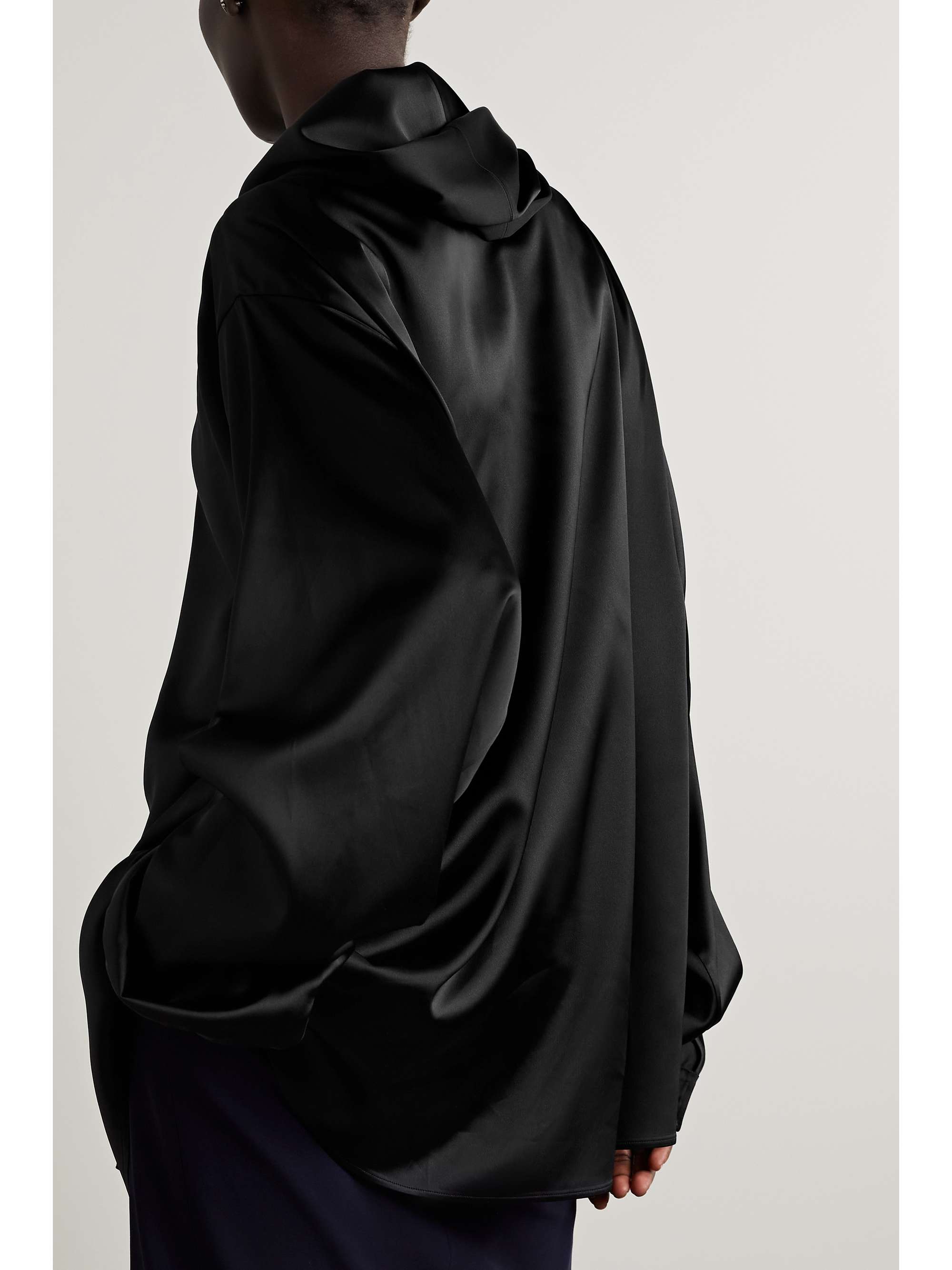 Hooded duchesse-satin blouse view