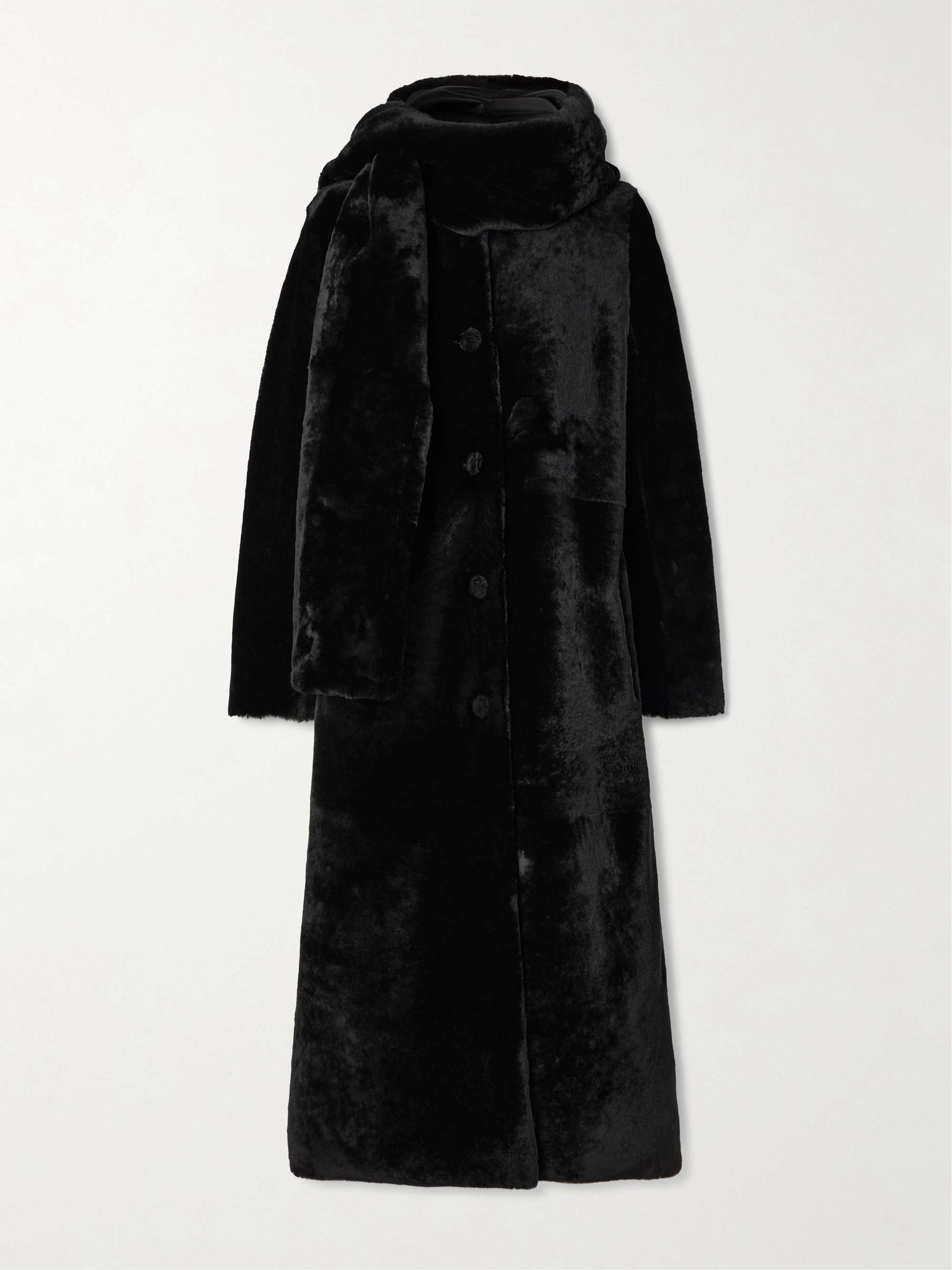 Daphne scarf-detailed shearling coat view