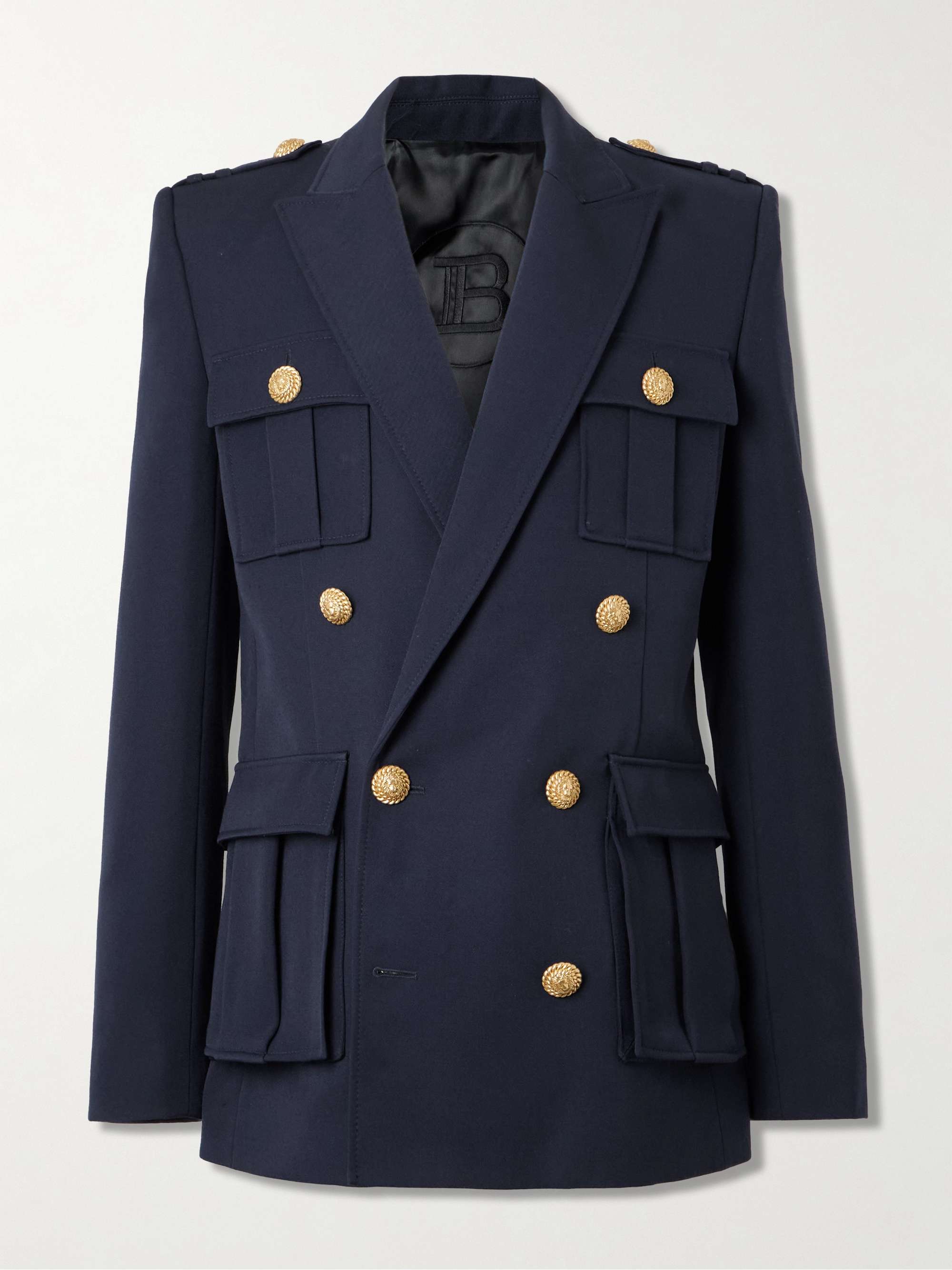 Double-Breasted Wool-Canvas Blazer view