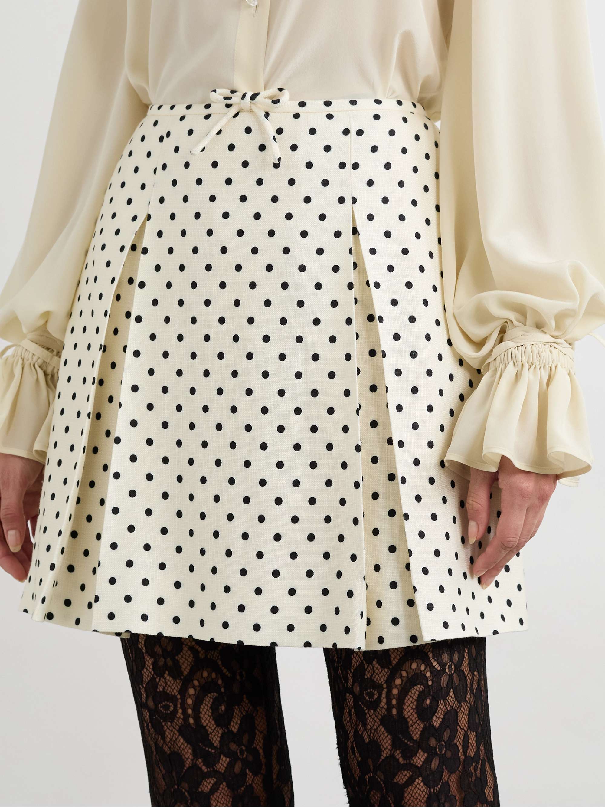 Aline polka-dot canvas mini skirt view