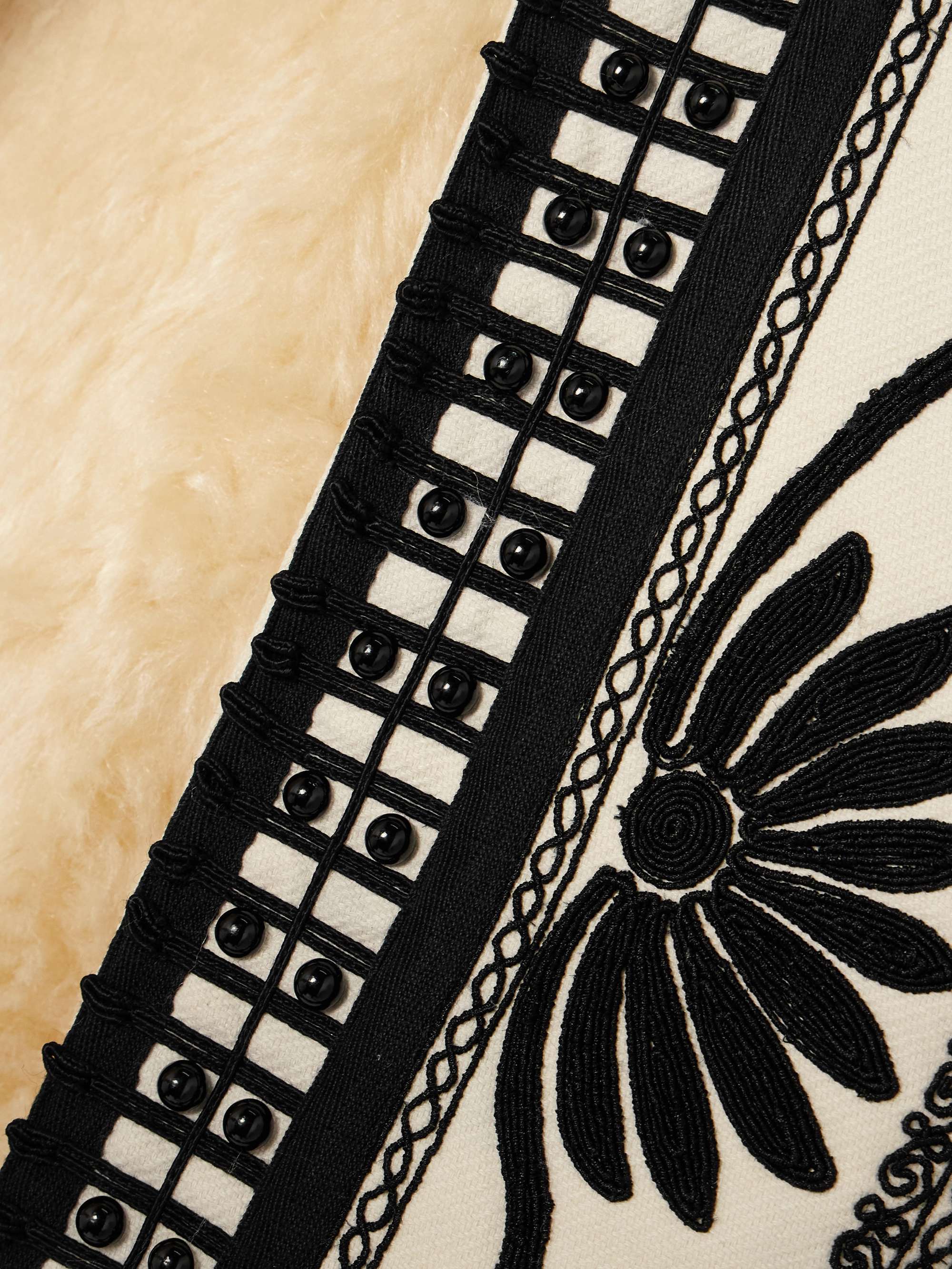 Ambrose cropped bead-embellished embroidered cotton-canvas vest view