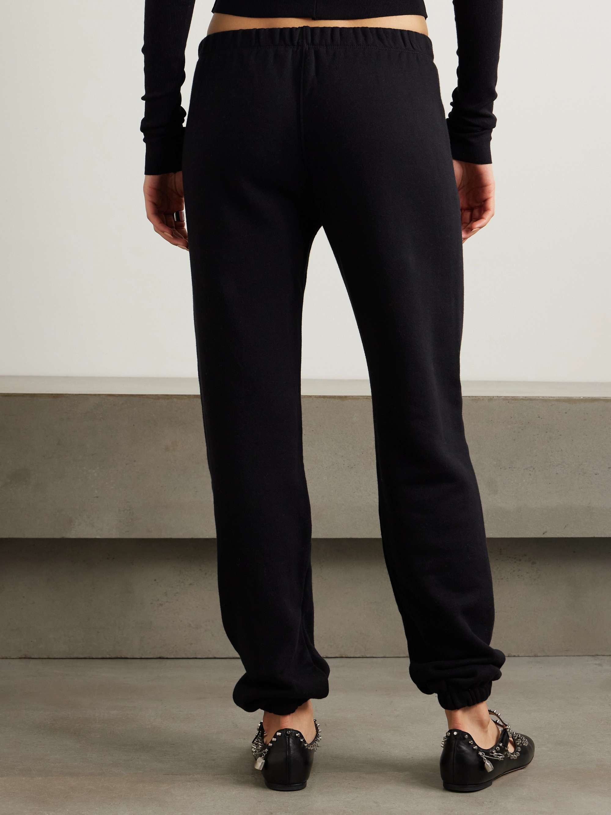 Cotton and modal-blend jersey tapered track pants view