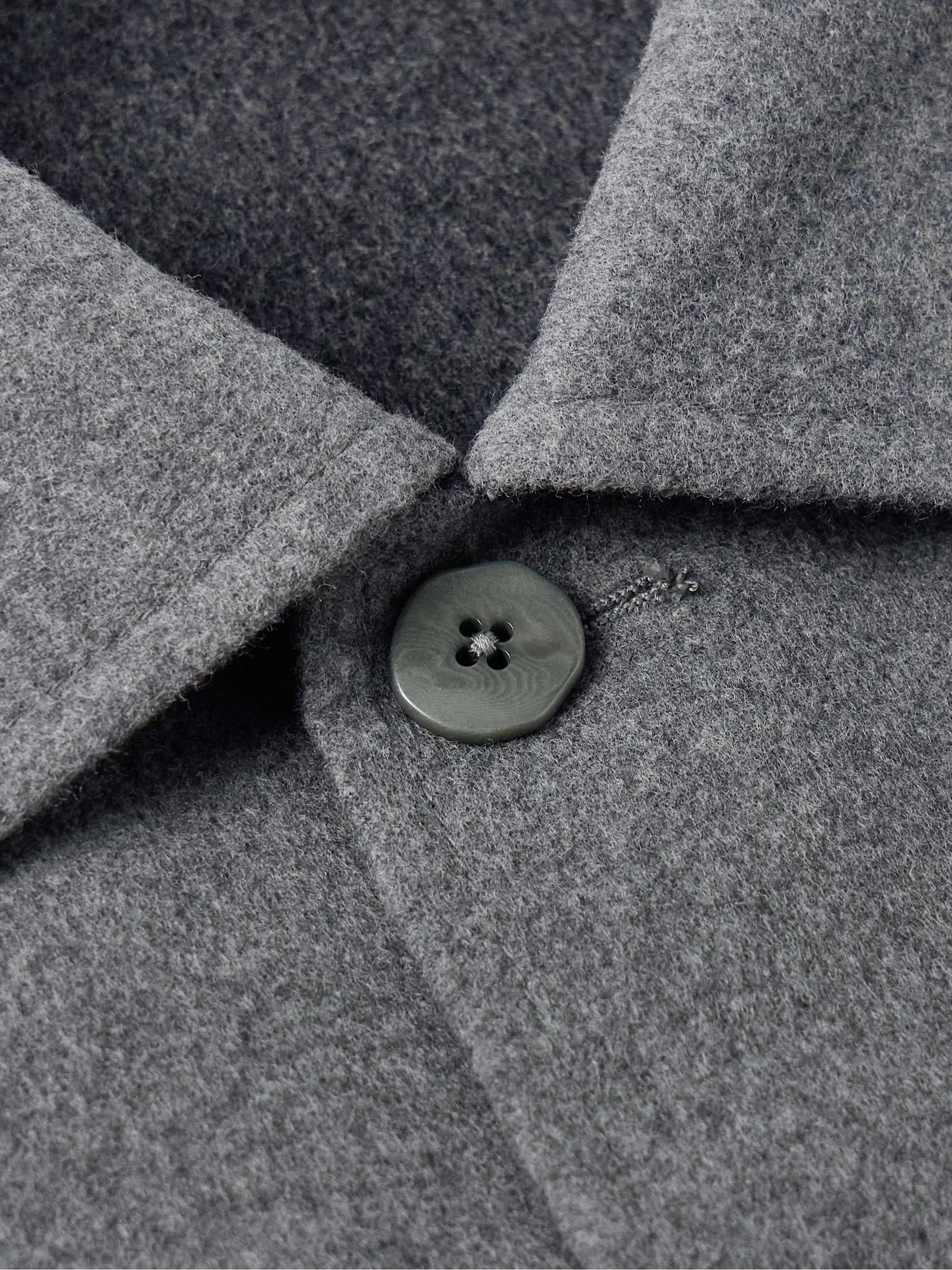 Wave Brushed Double-Faced Merino Wool Overshirt view