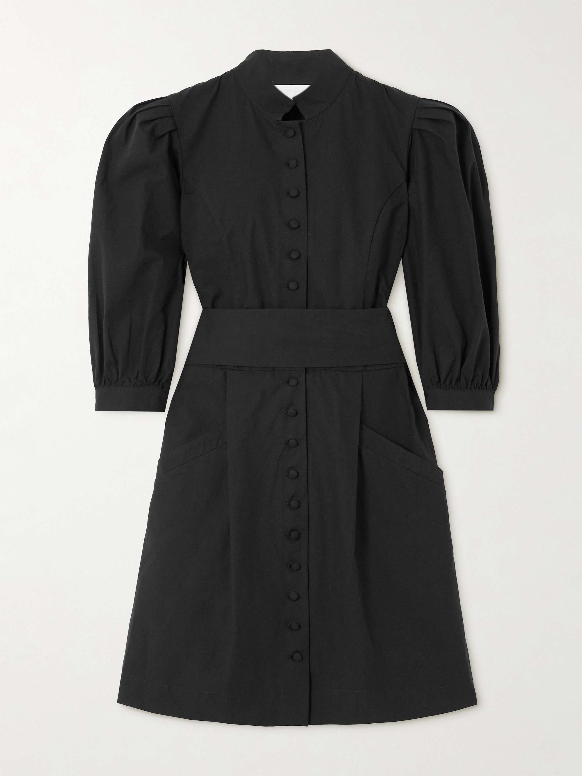 Amoako belted cotton-poplin mini dress view