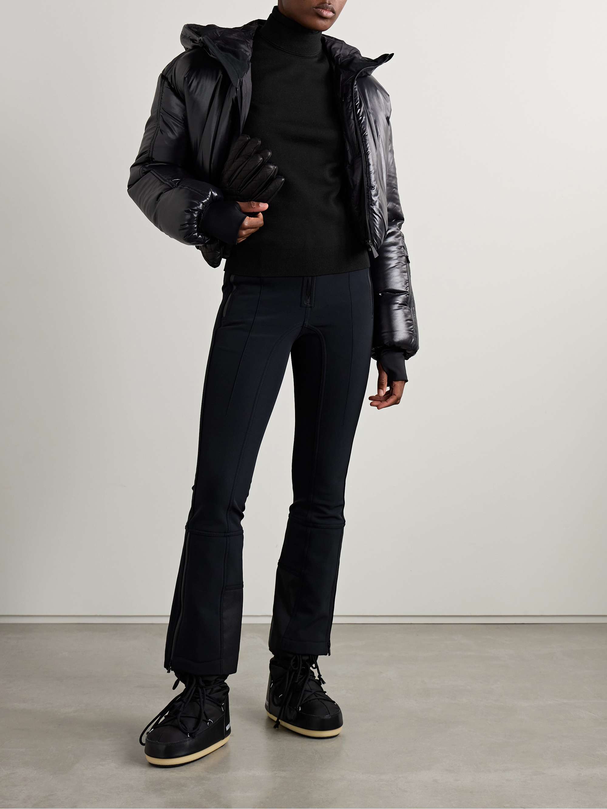 Etta layered jersey-trimmed wool-blend turtleneck sweater view