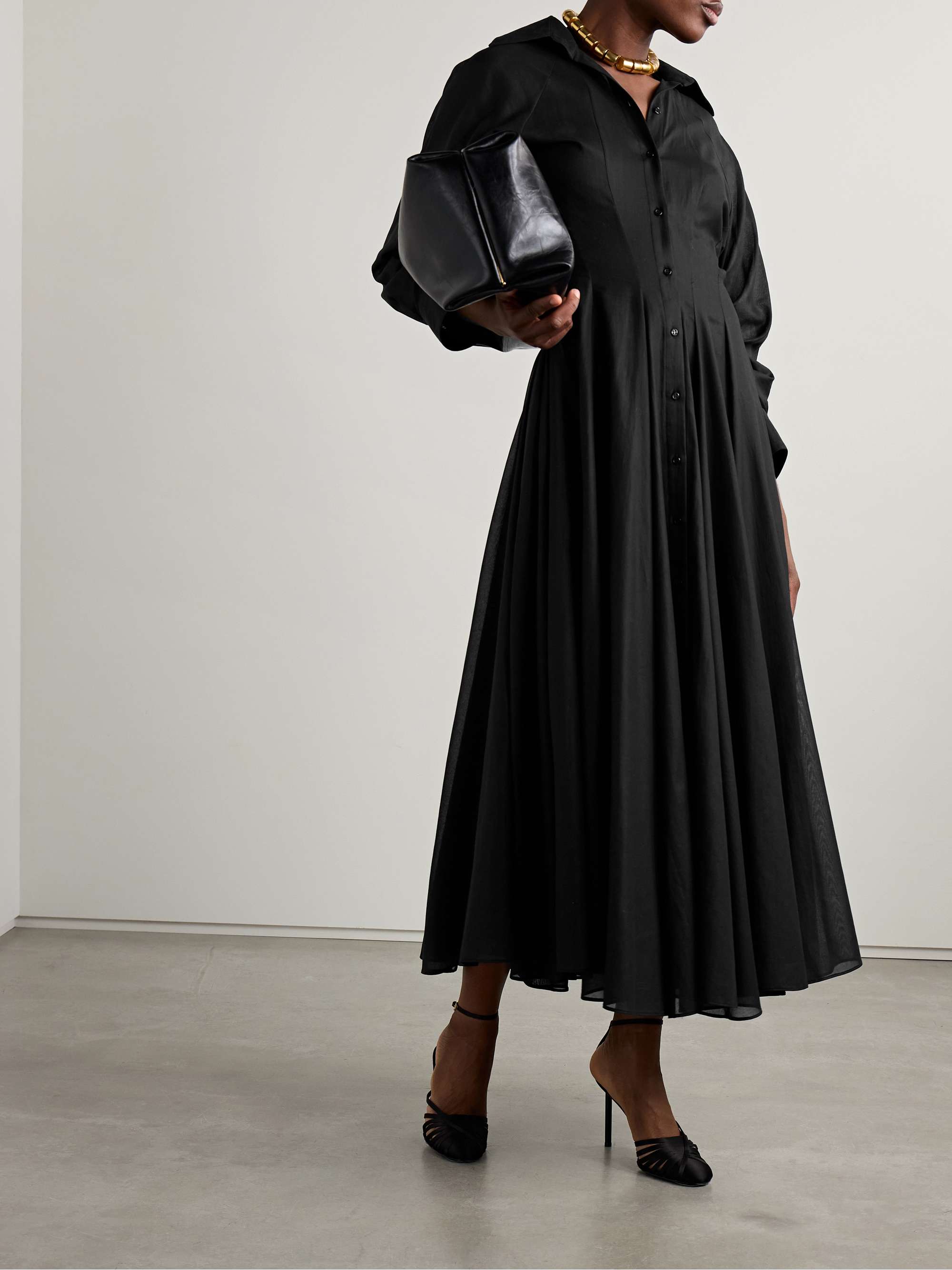 The Virginia gathered cotton-voile midi shirt dress view