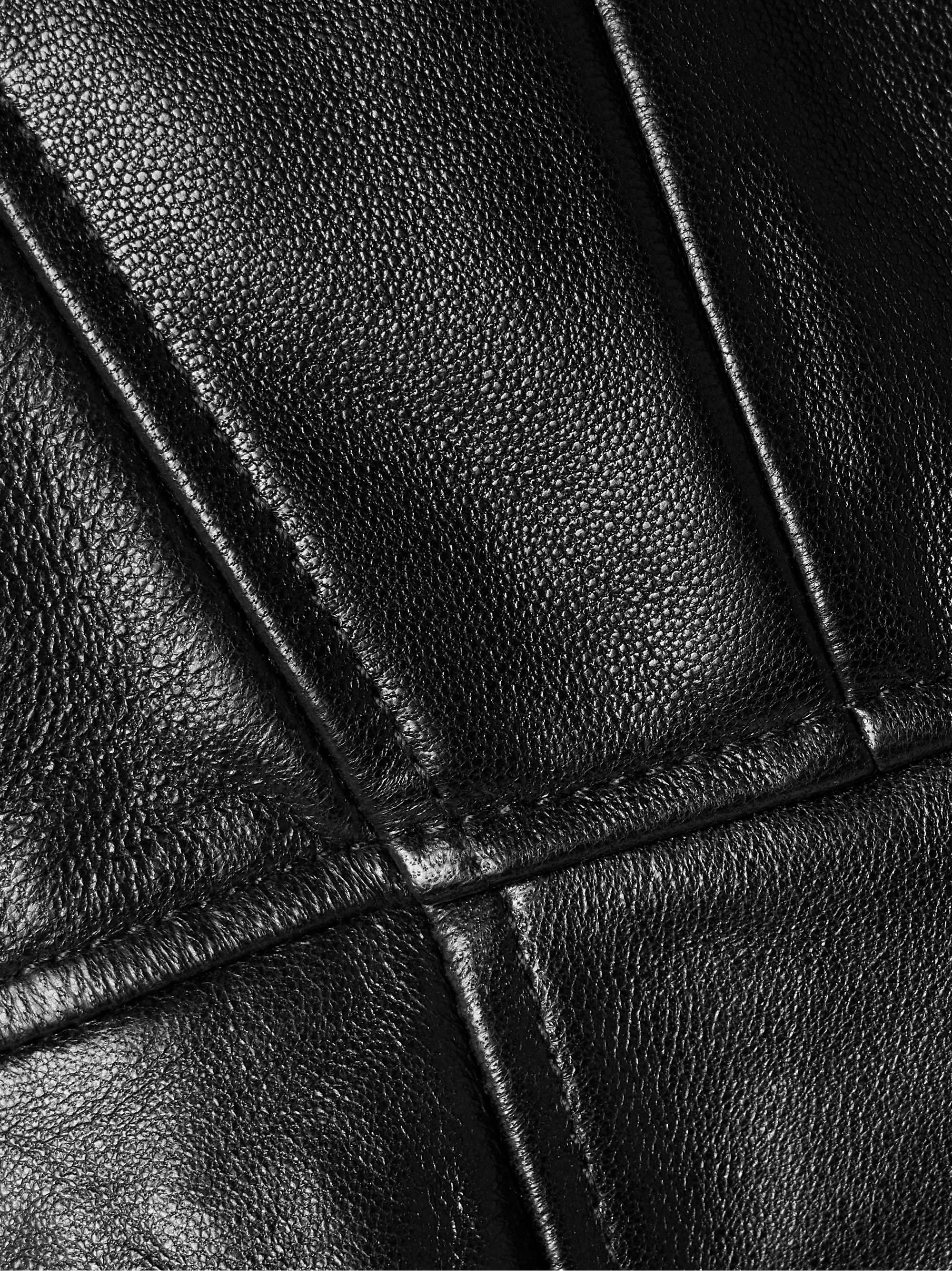 Thais paneled leather mini dress view