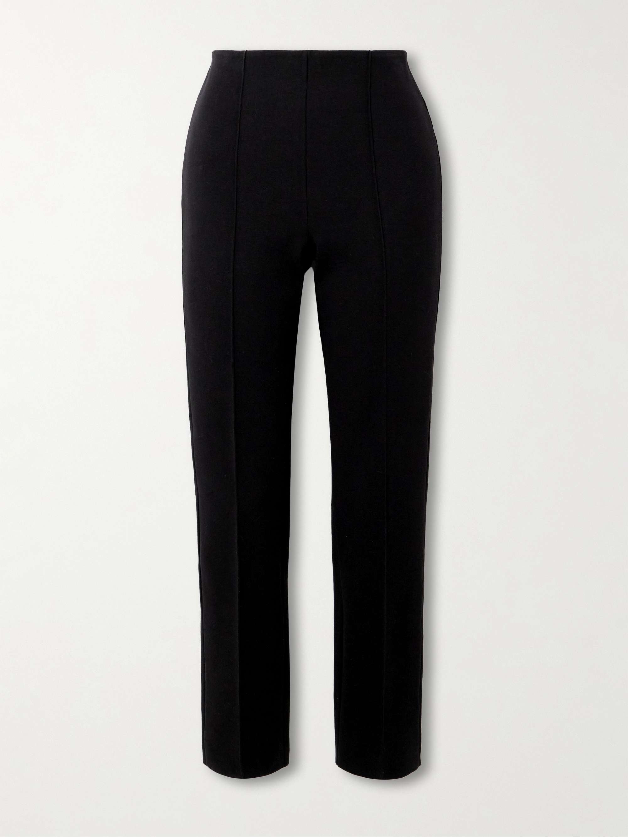 Cotton-blend slim-leg pants view