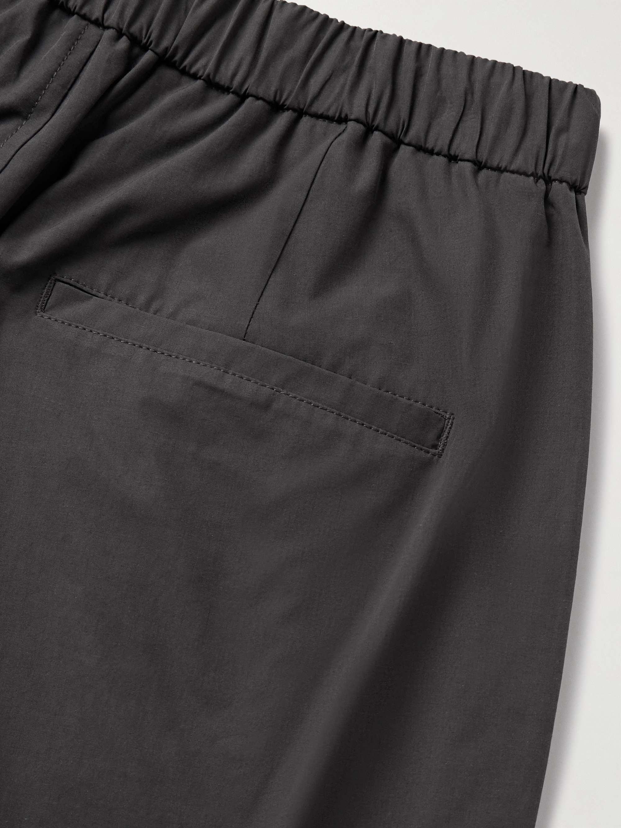 Wide-Leg Poplin Drawstring Trousers view