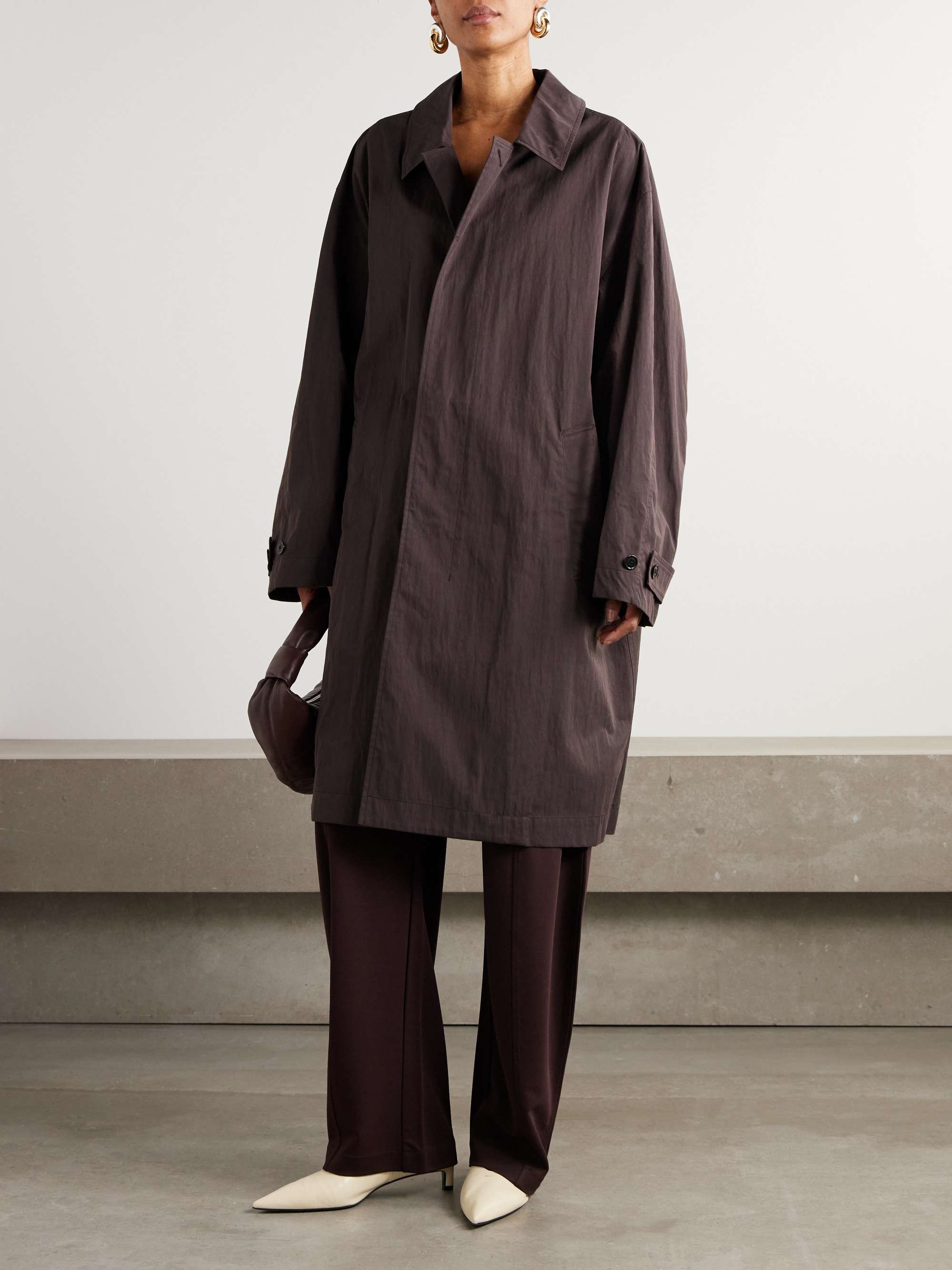 Oversized cotton-blend twill coat view