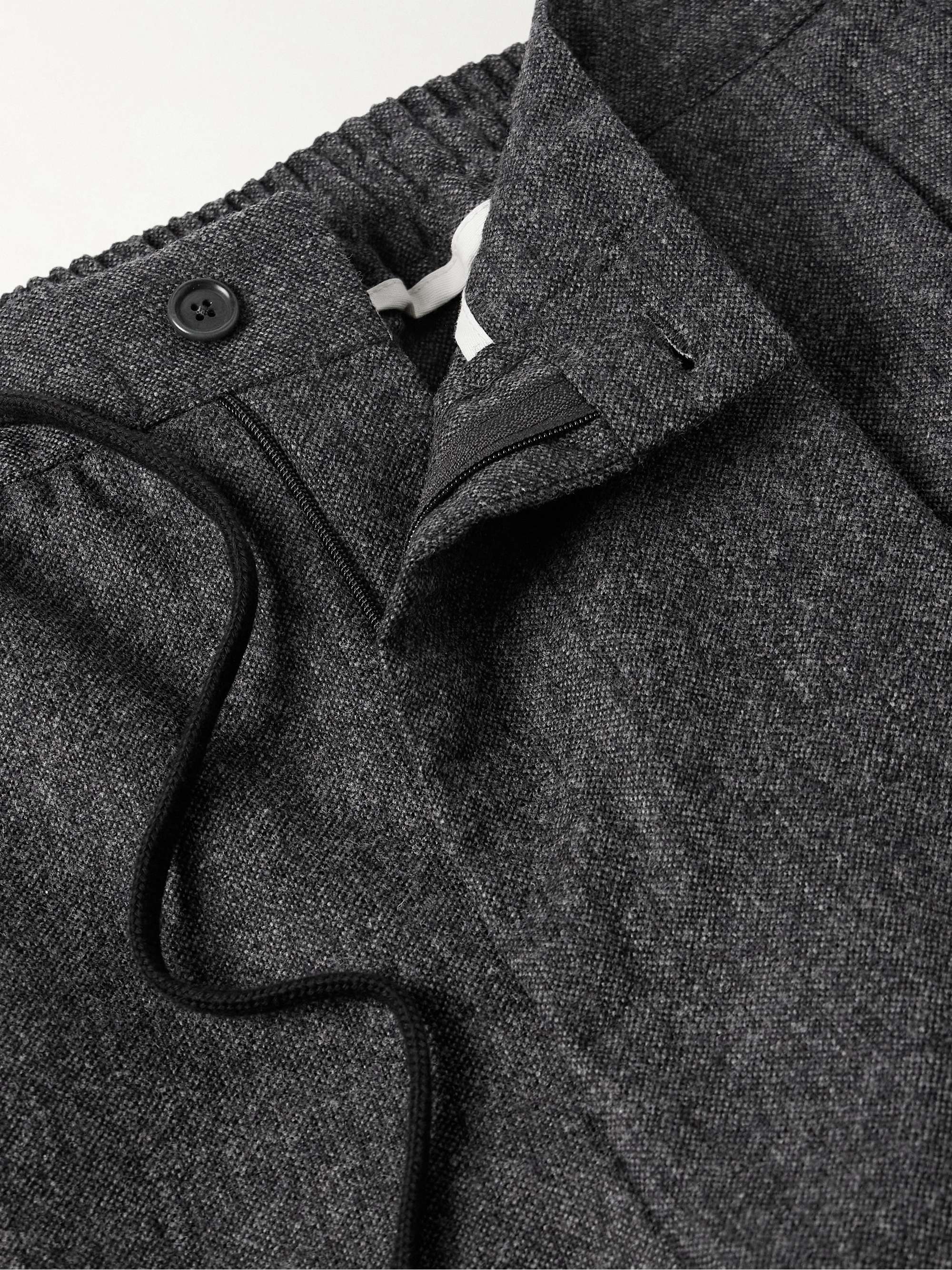Tapered Wool-Blend Drawstring Trousers view