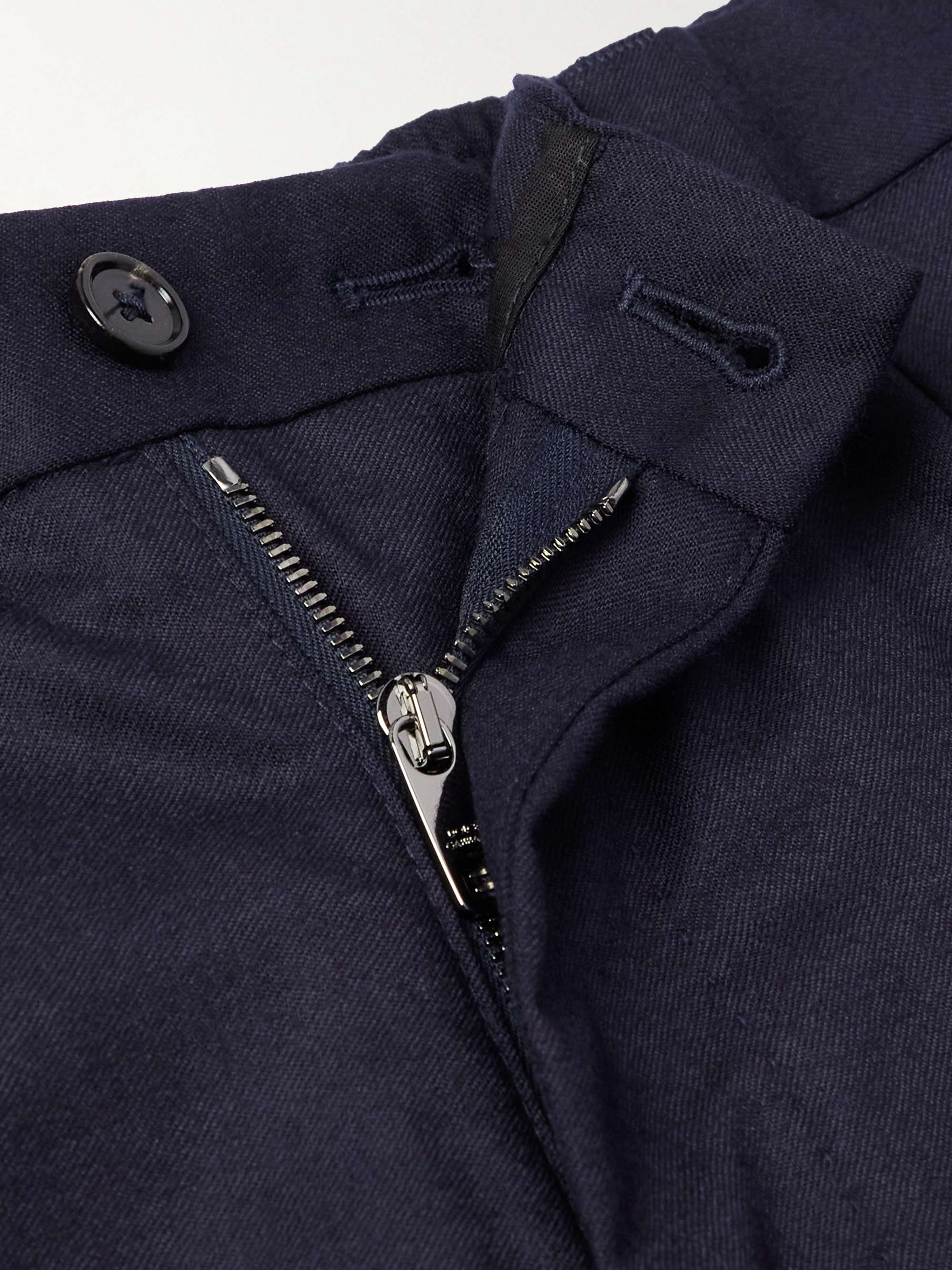 Slim-Fit Tapered Wool-Flannel Trousers view