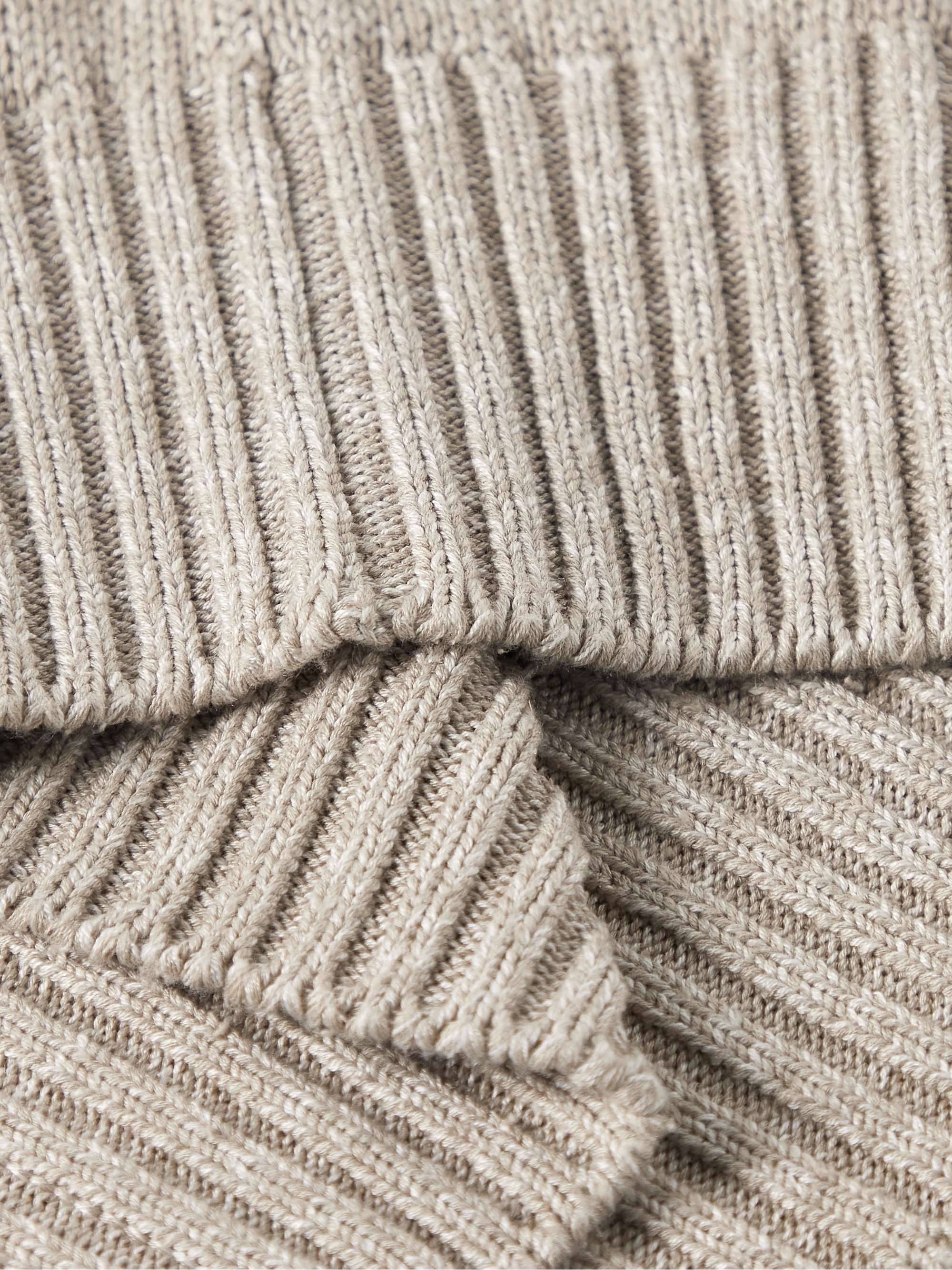 Silk and Linen-Blend Zip-Up Cardigan view