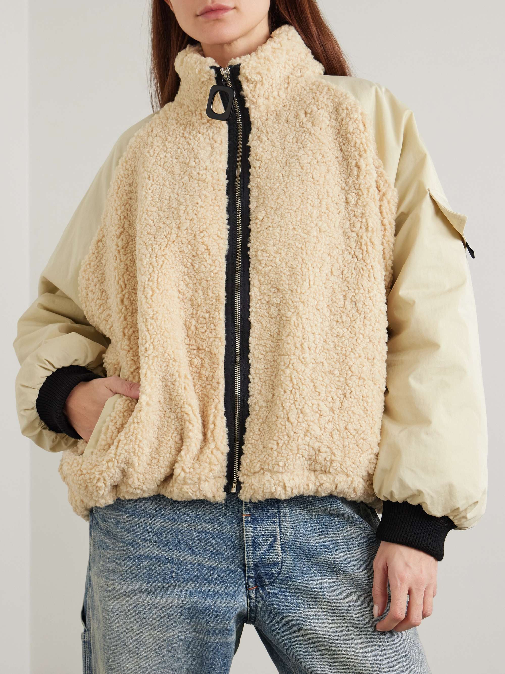Shell and fleece jacket view