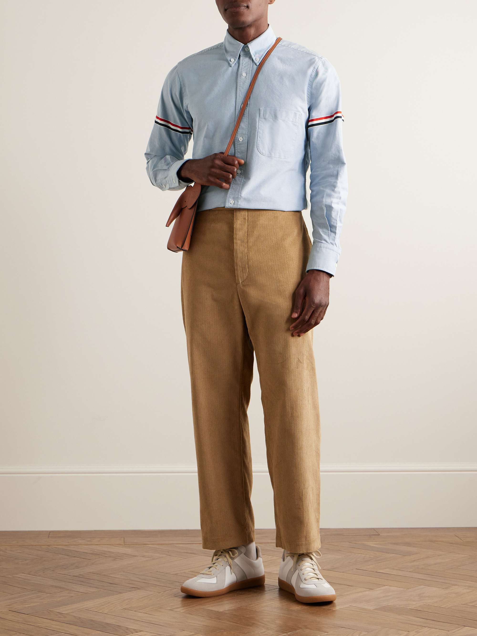 Button-Down Collar Grosgrain-Trimmed Cotton Oxford Shirt view