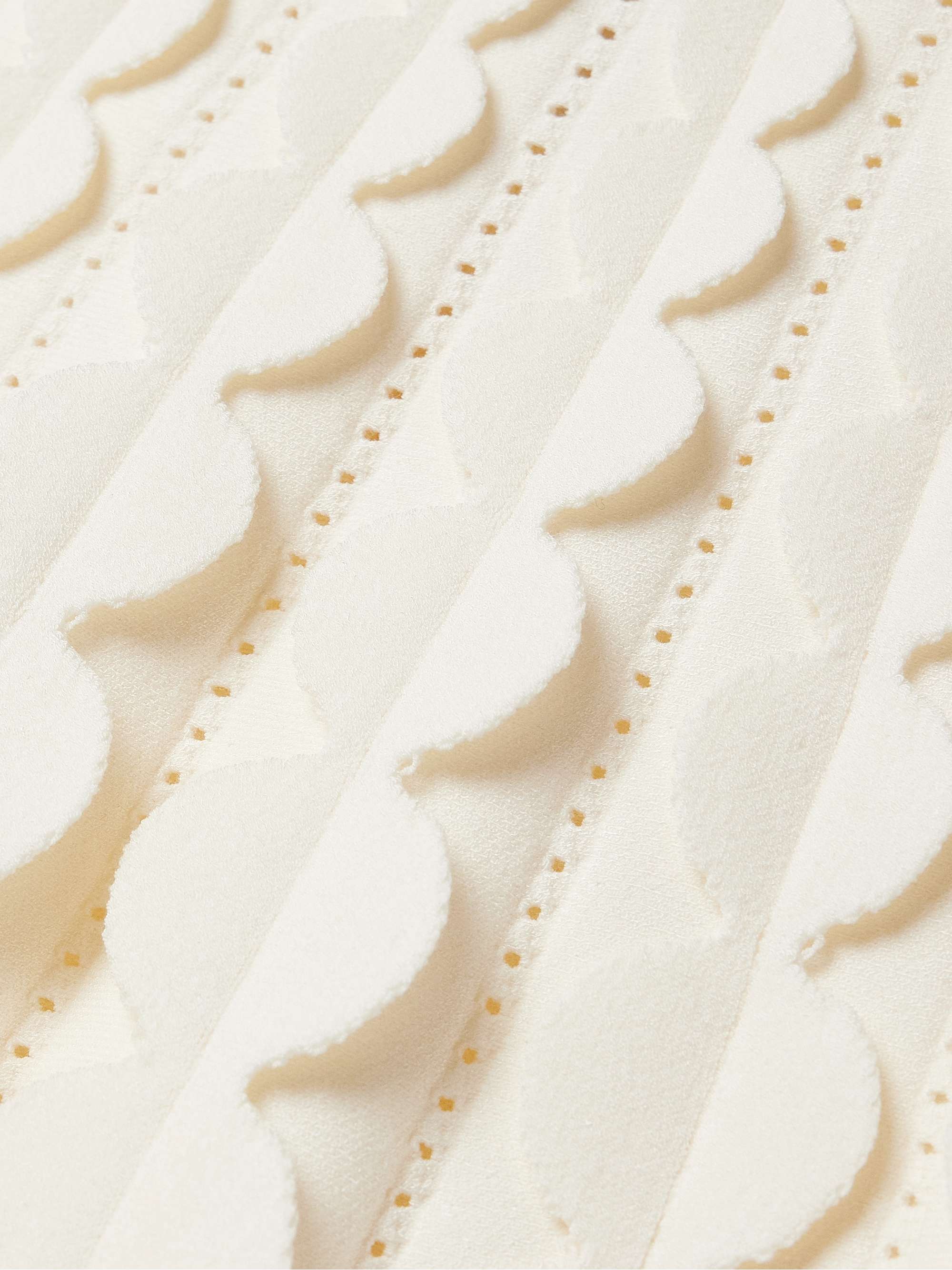 Scalloped pointelle-knit mini dress view