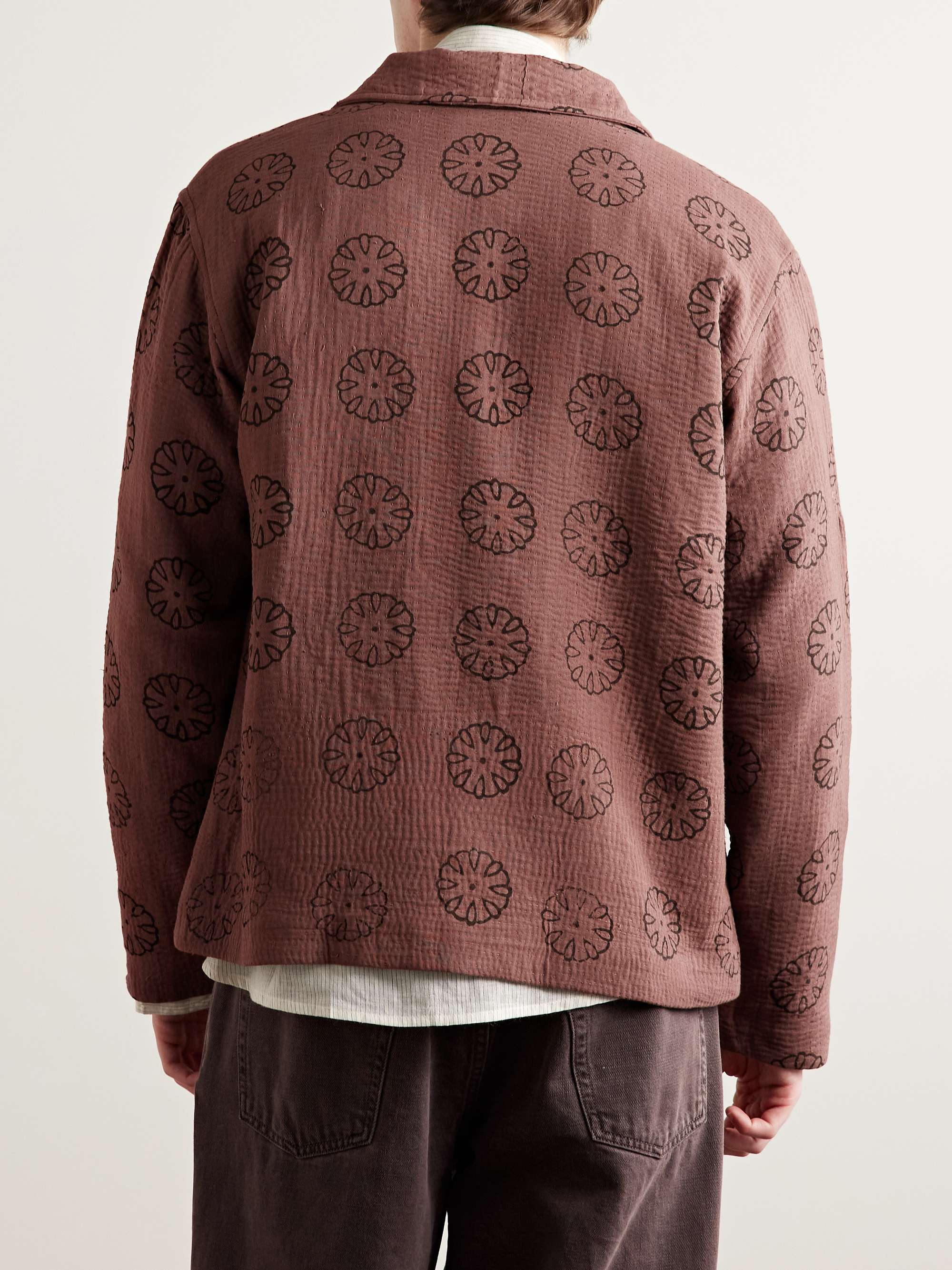 Printed Cotton-Voile Kantha Jacket view