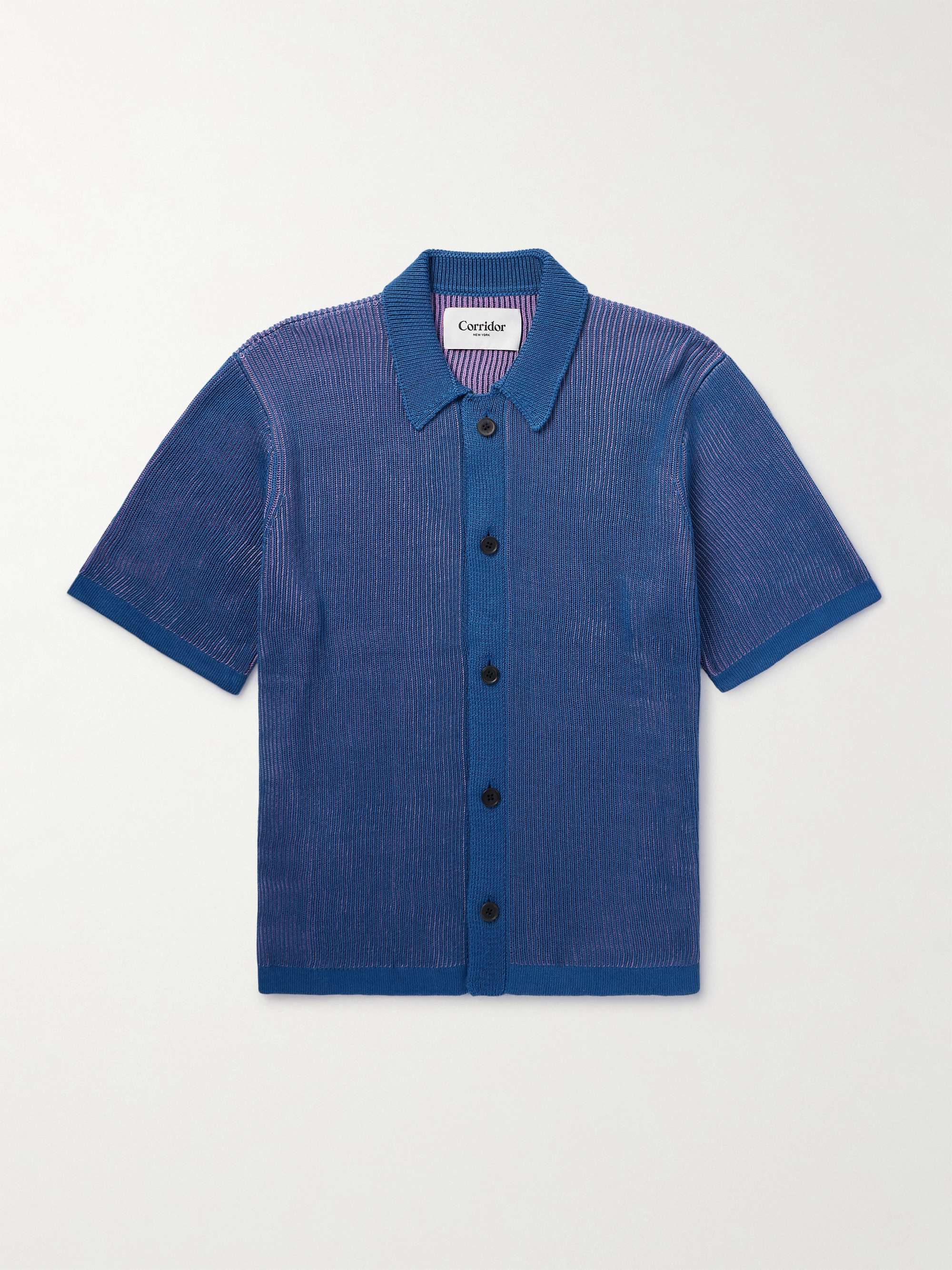 Plated Ribbed Cotton Shirt view