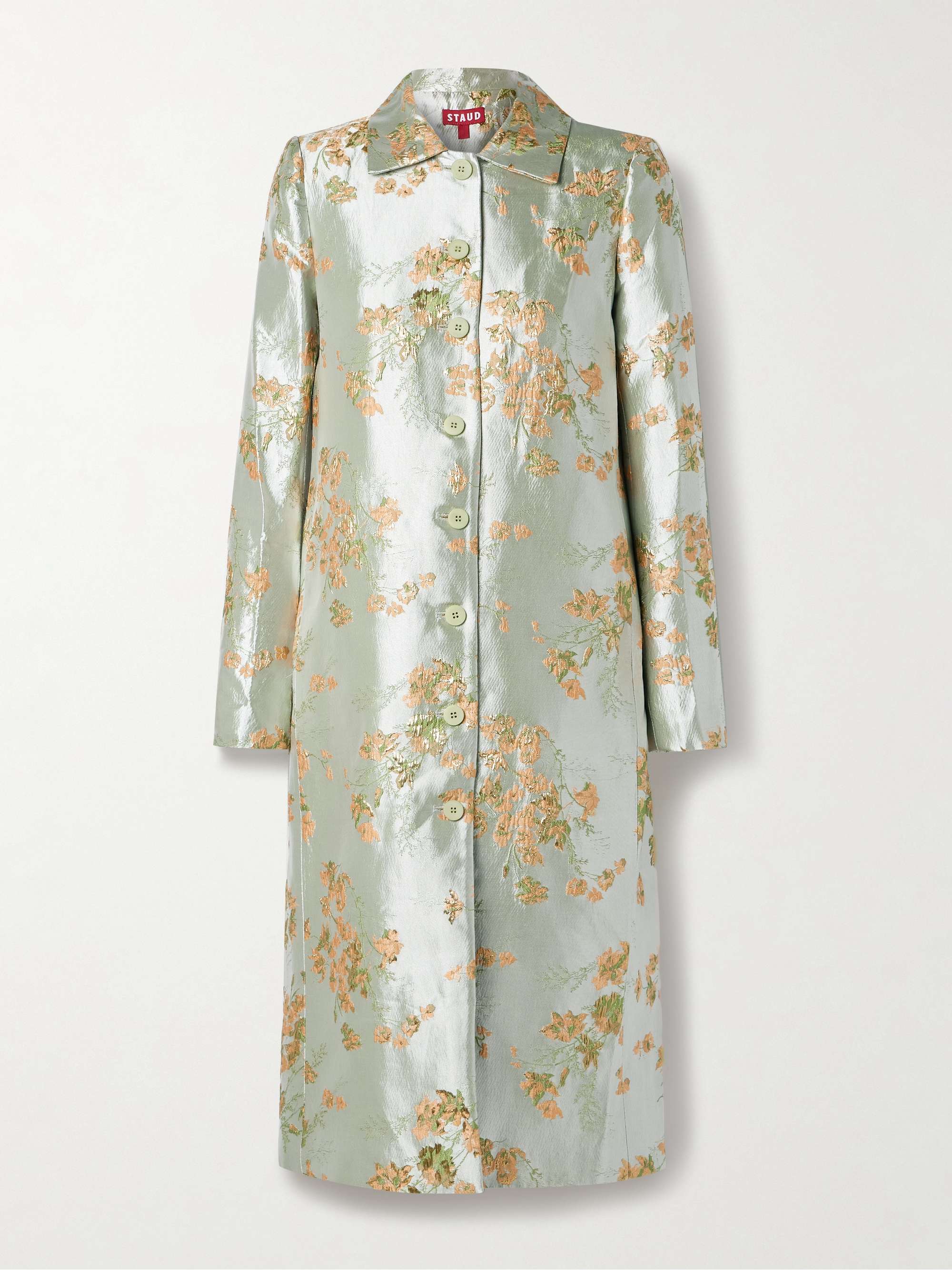 Antoinette metallic brocade coat view