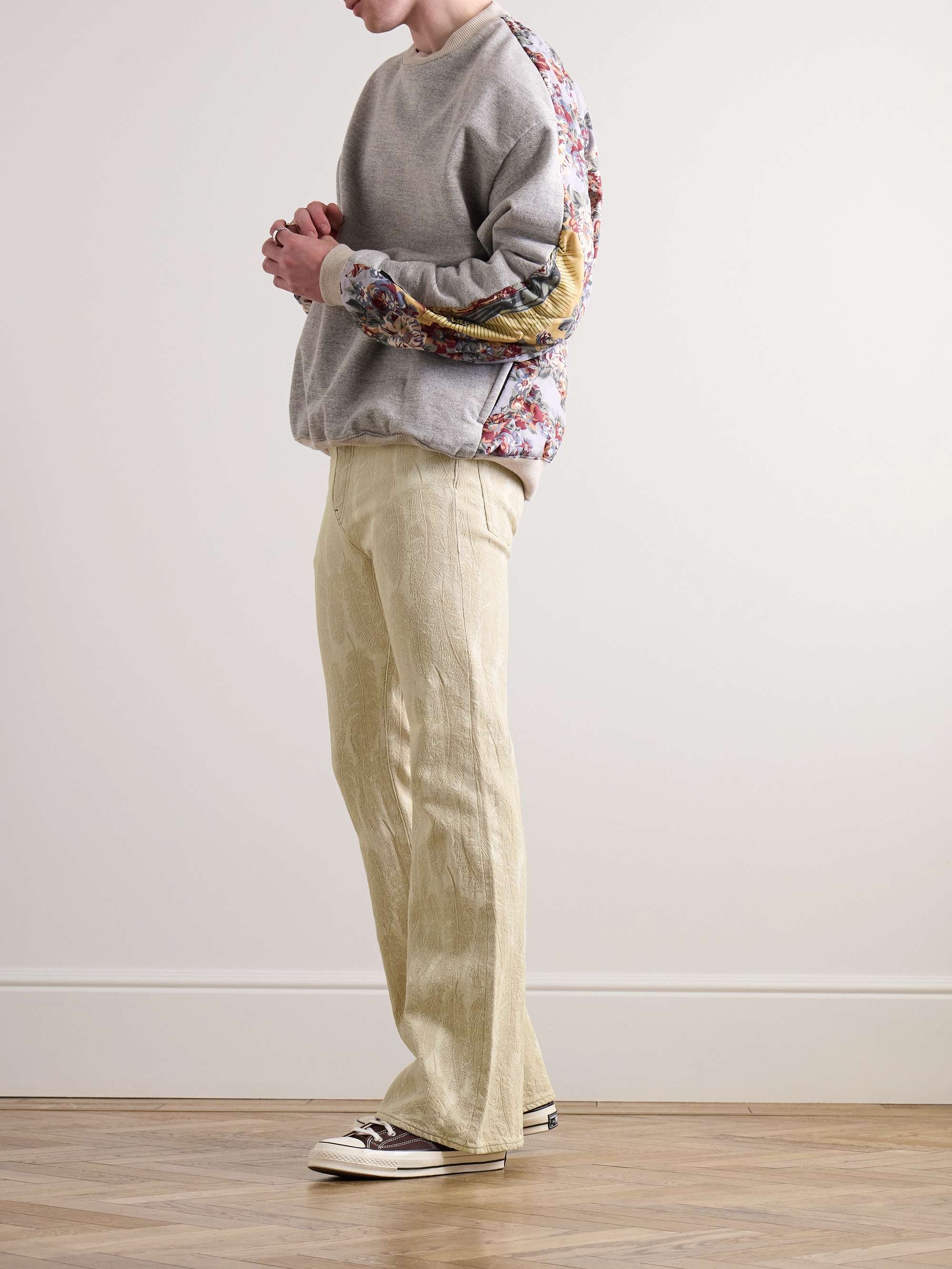Magpie Slim-Fit Flared Jacquard Jeans view