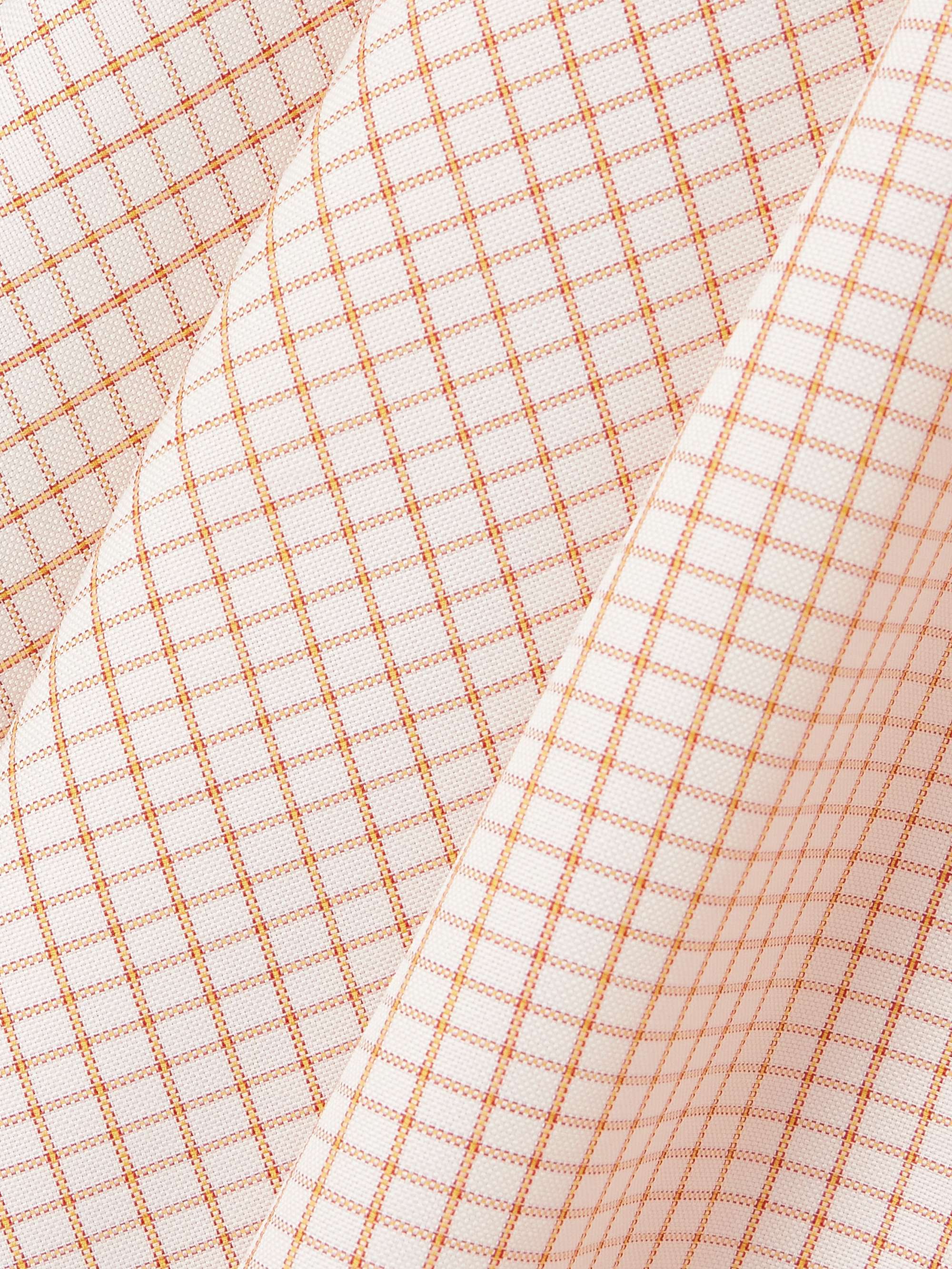 Accordion asymmetric checked wool and cotton-blend dress view
