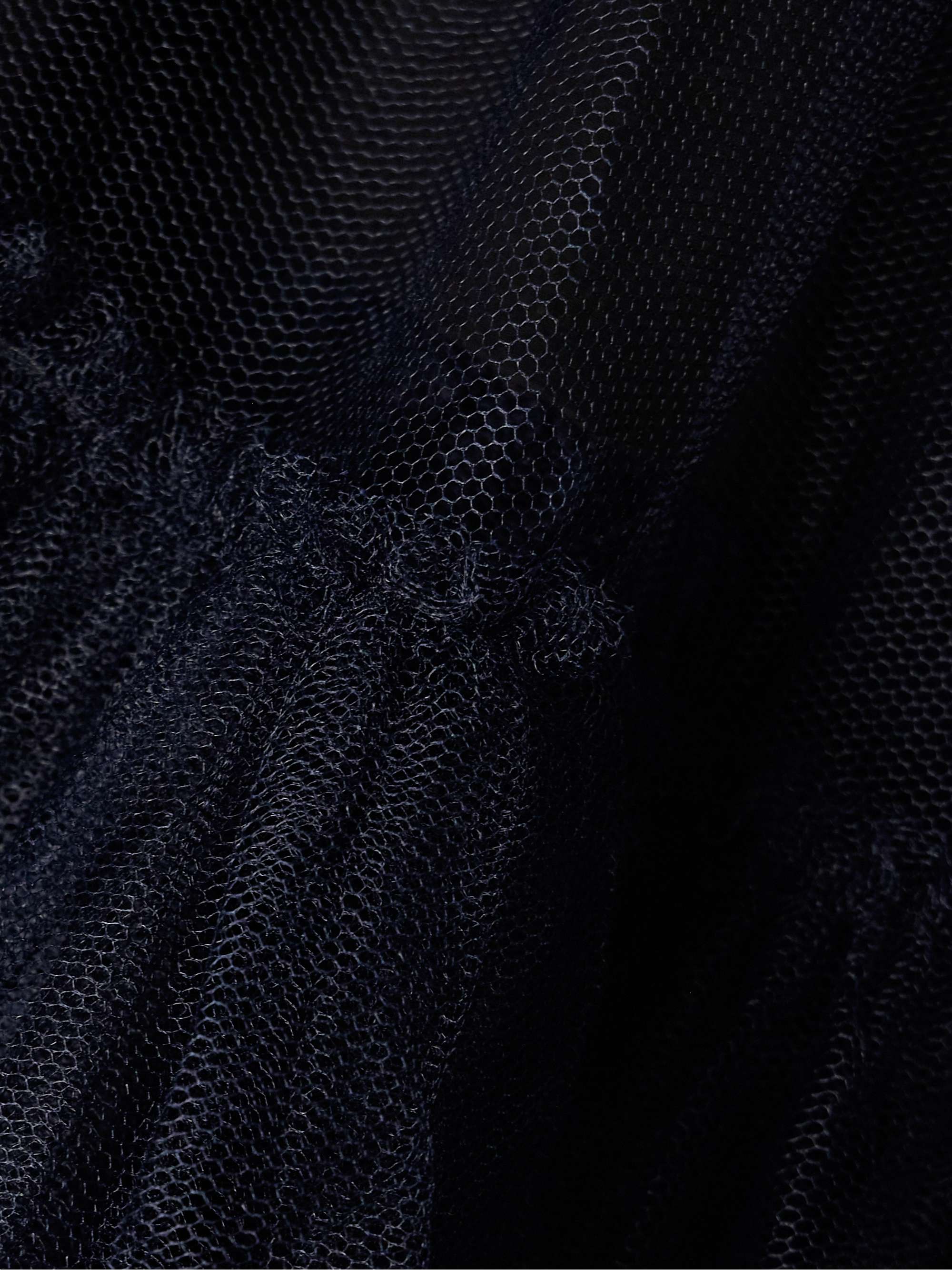 Grosgrain-trimmed gathered tulle midi skirt view
