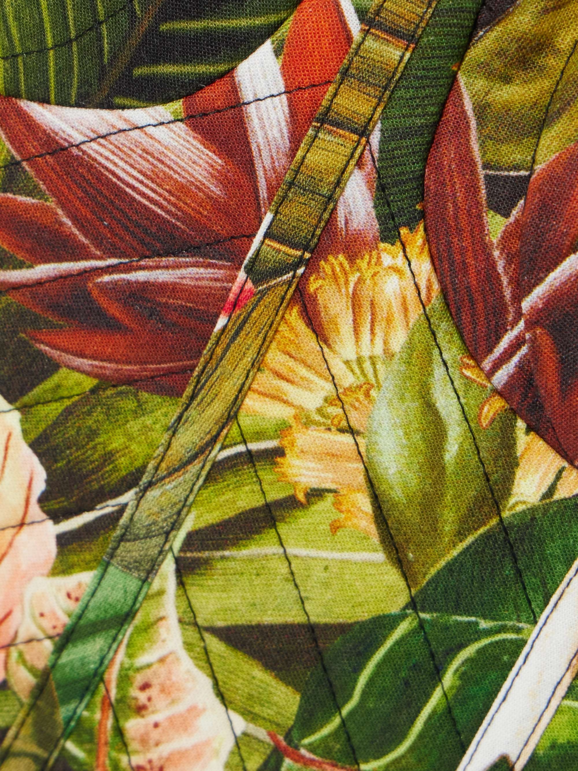 Botanical Forest cropped floral-print linen-blend top view