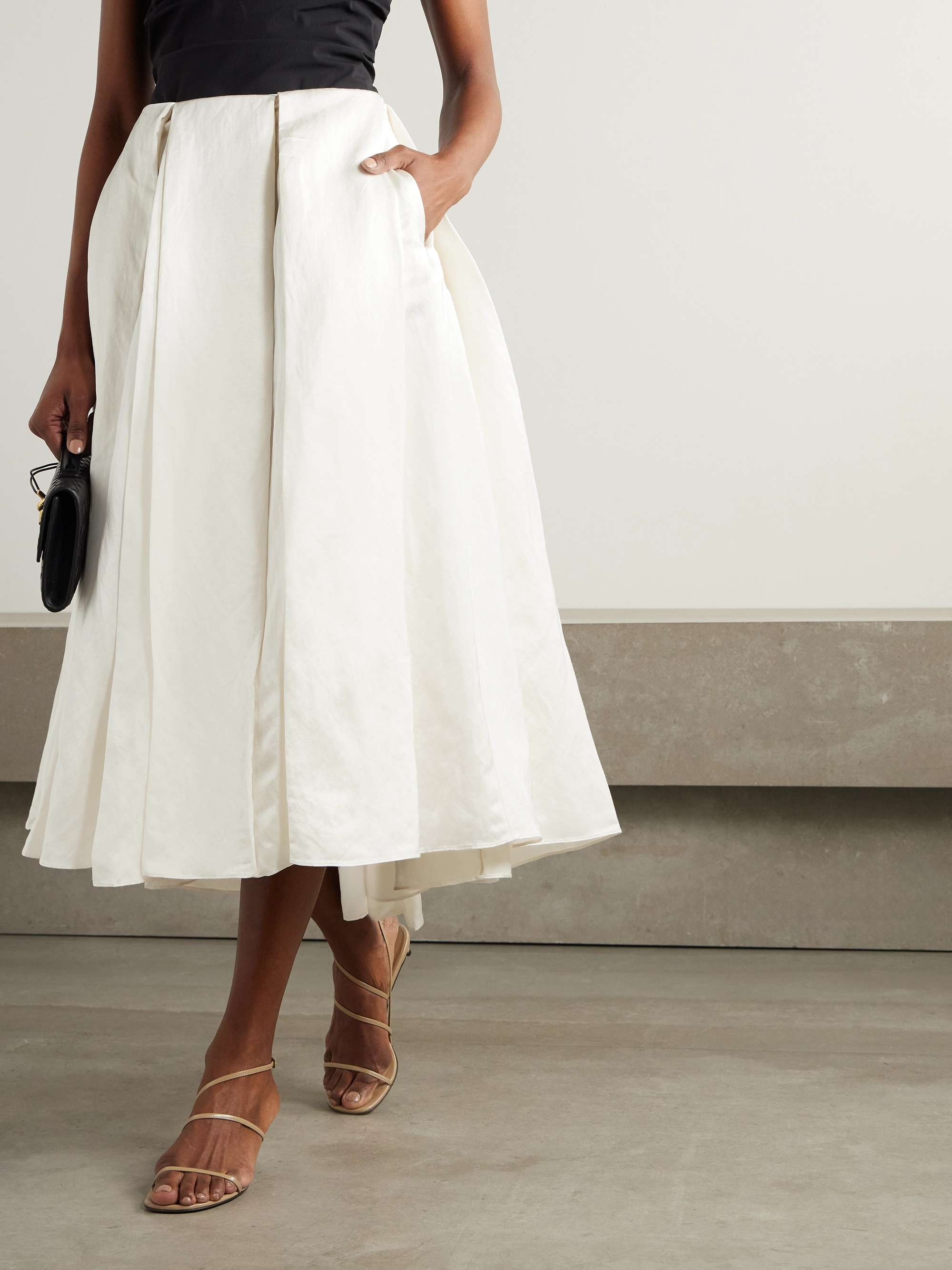 Elodie pleated dupioni midi skirt view