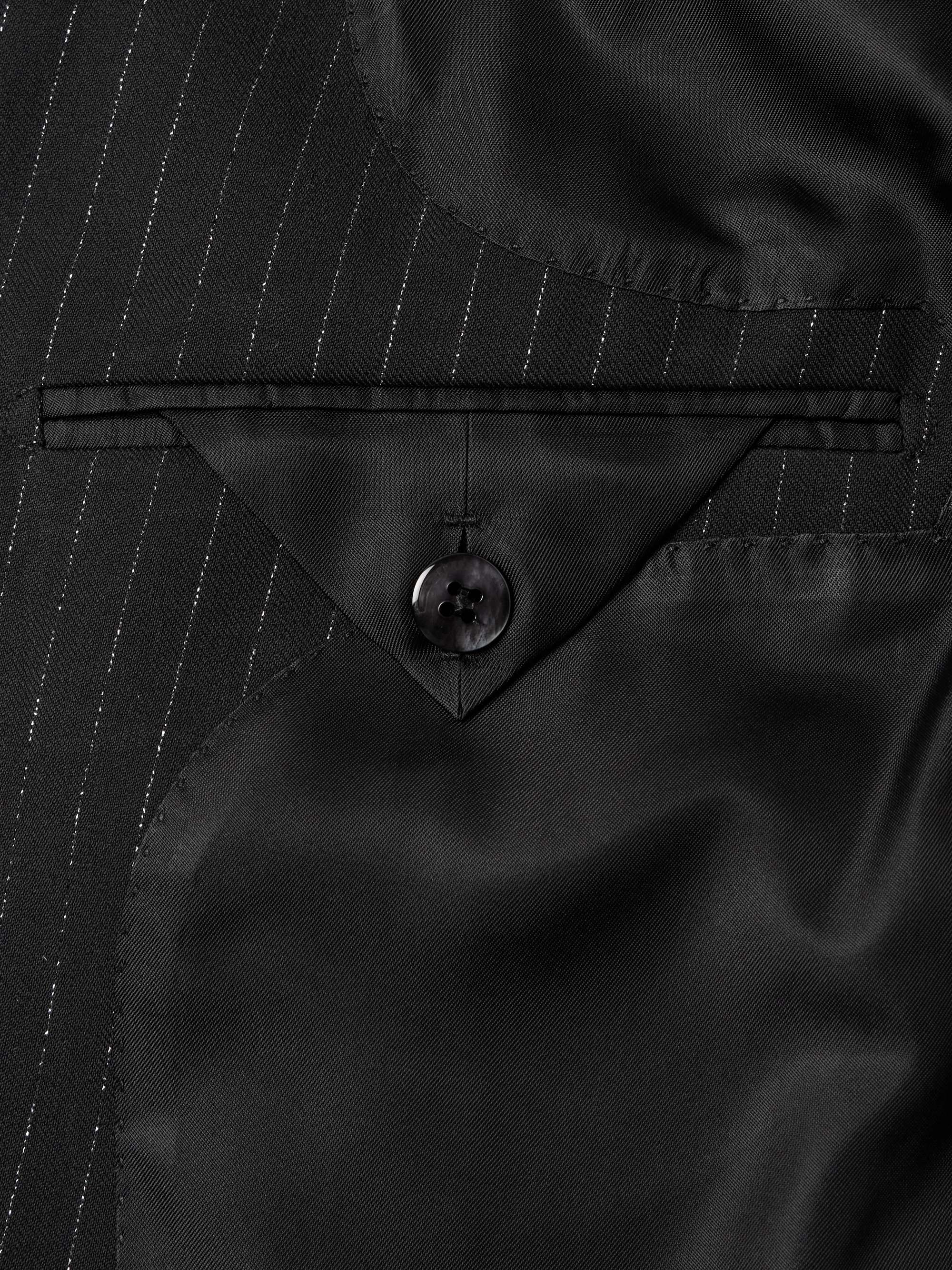 Dyylan Slim-Fit Pinstriped Metallic Wool-Blend Twill Suit Jacket view