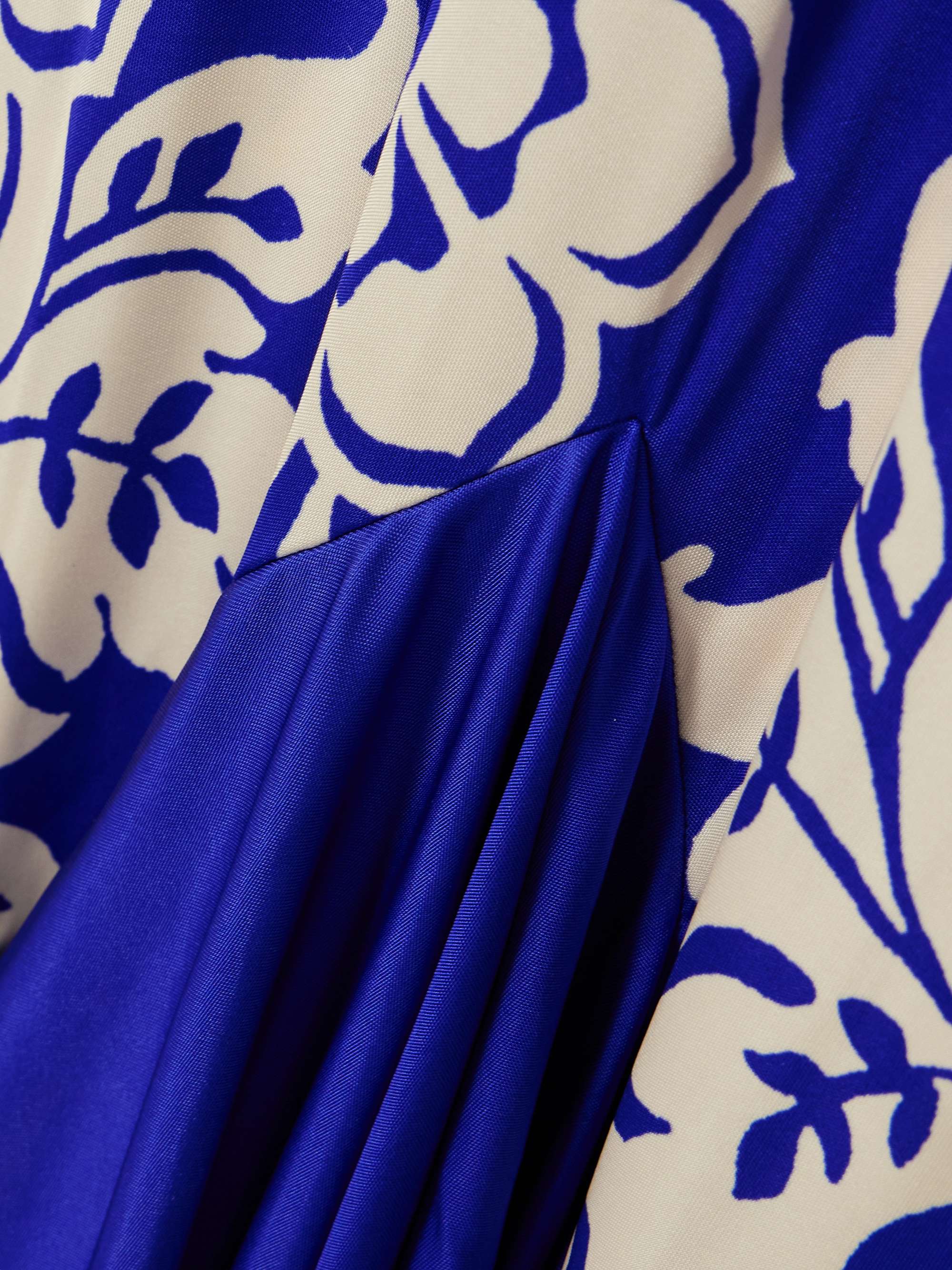 Asymmetric printed jersey maxi dress view