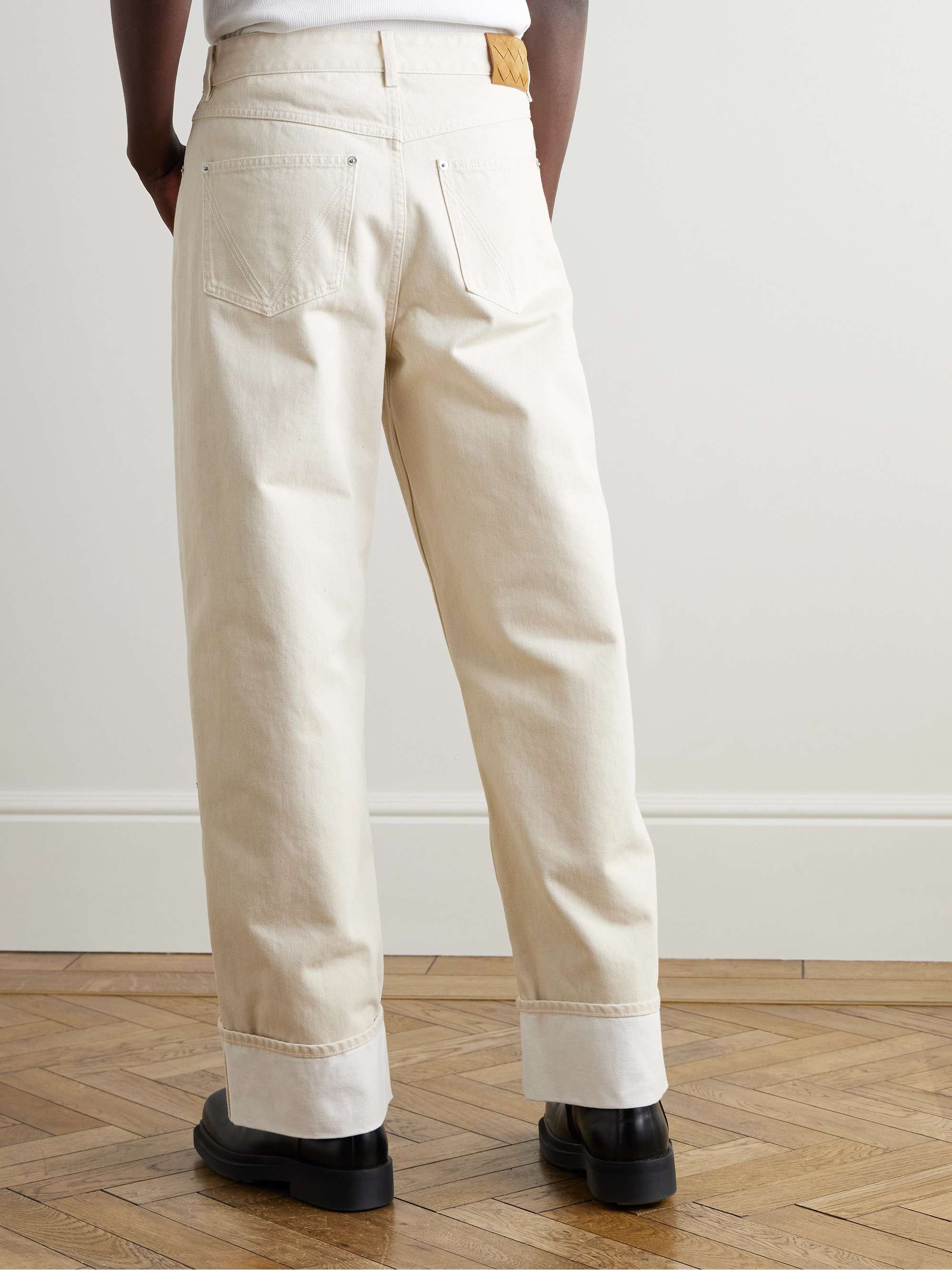 Wide-Leg Embellished Stone-Washed Jeans view
