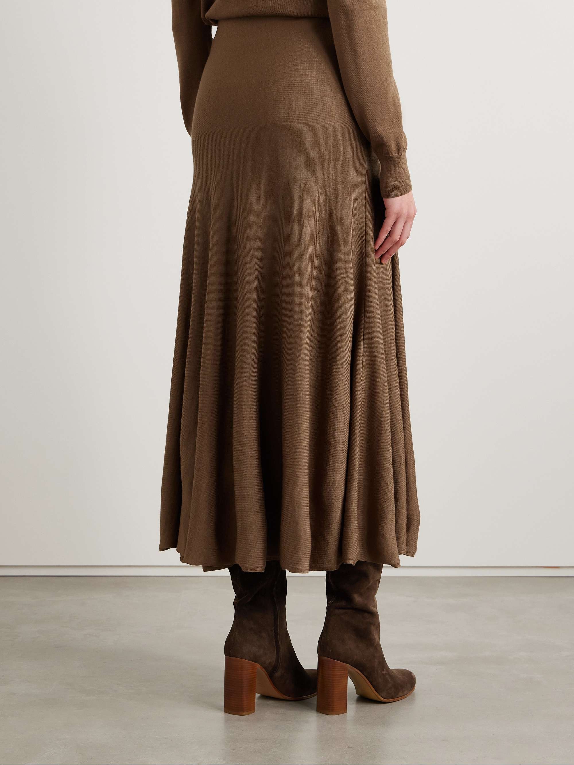 Mayu wool-blend midi skirt view
