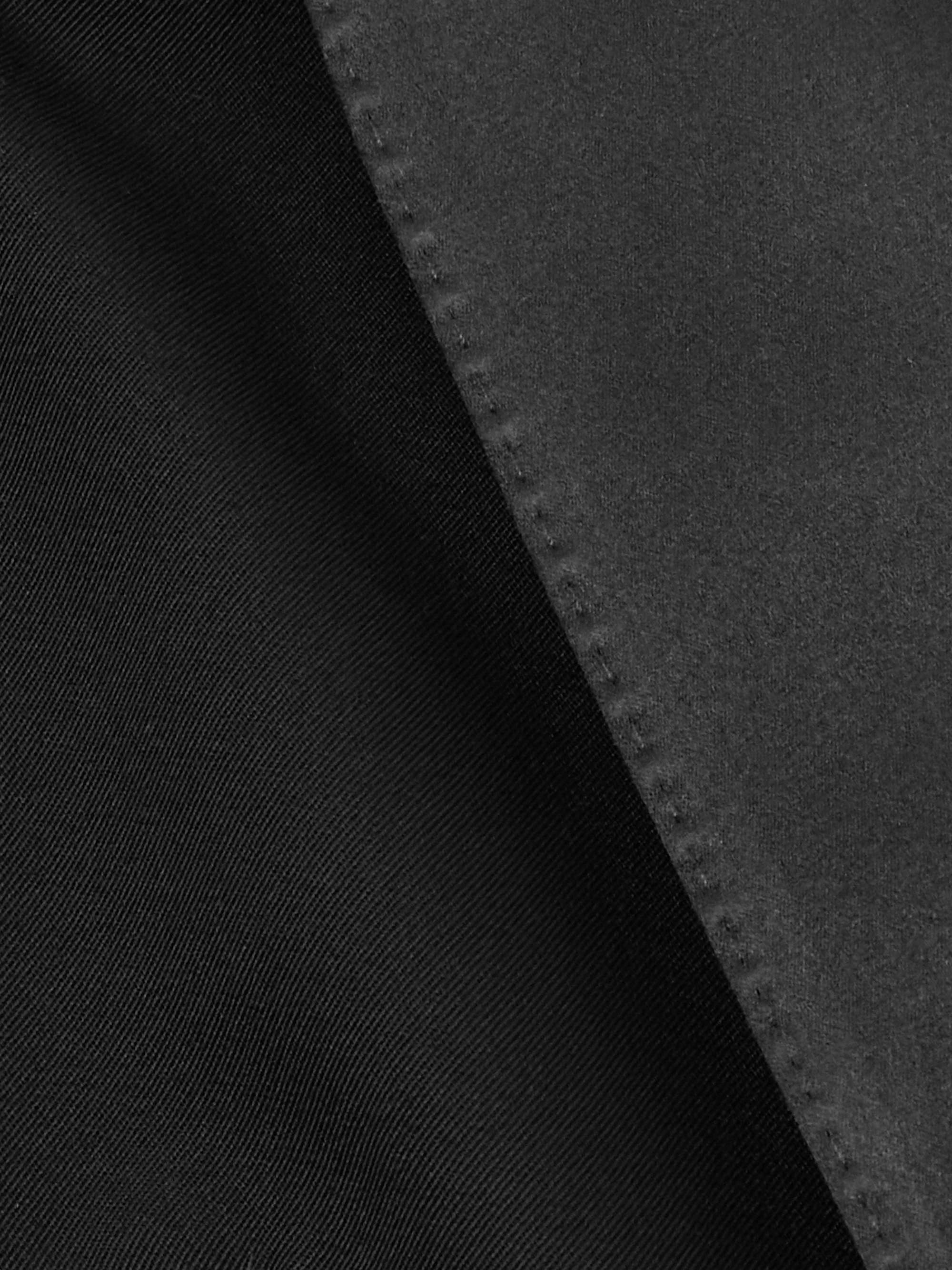 Cropped satin-trimmed wool-blend gabardine blazer view